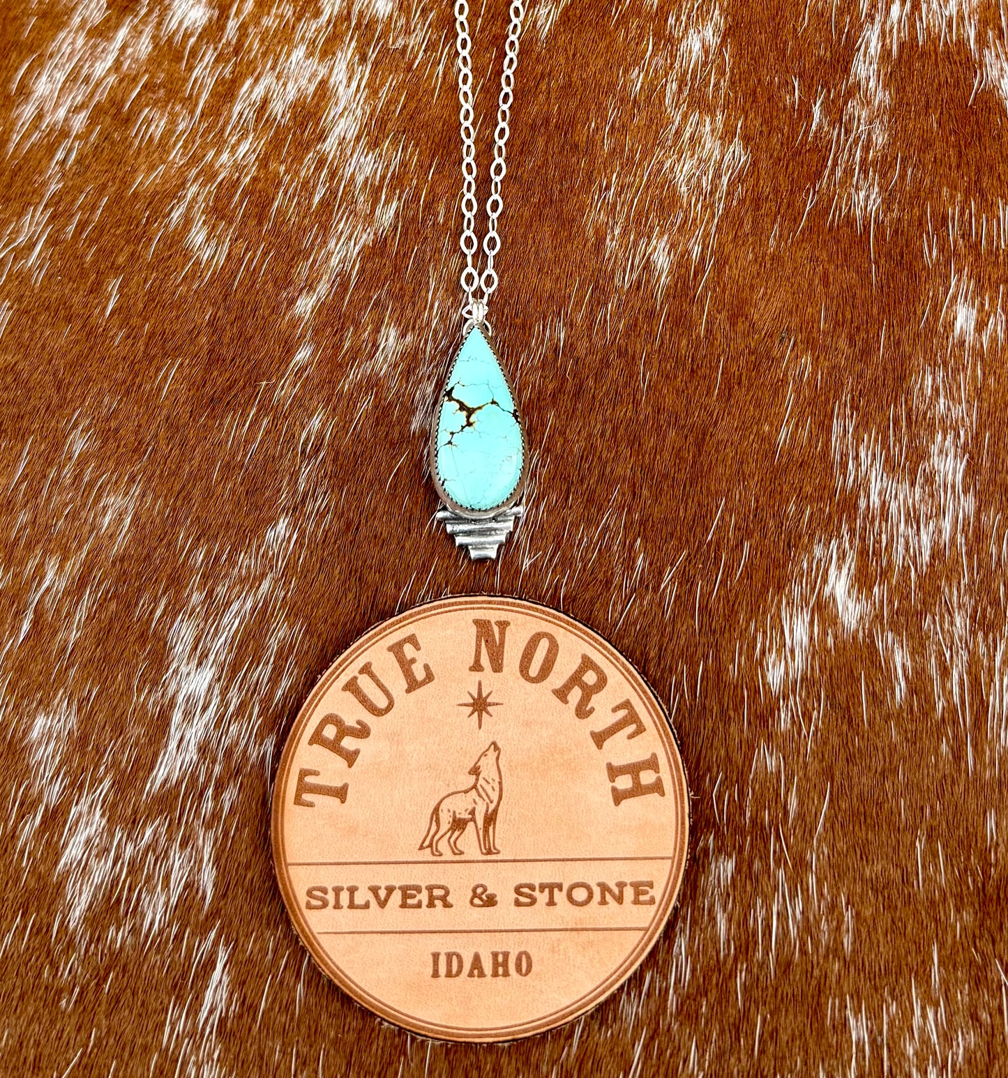 Blue Moon Turquoise Necklace with Silver Flare