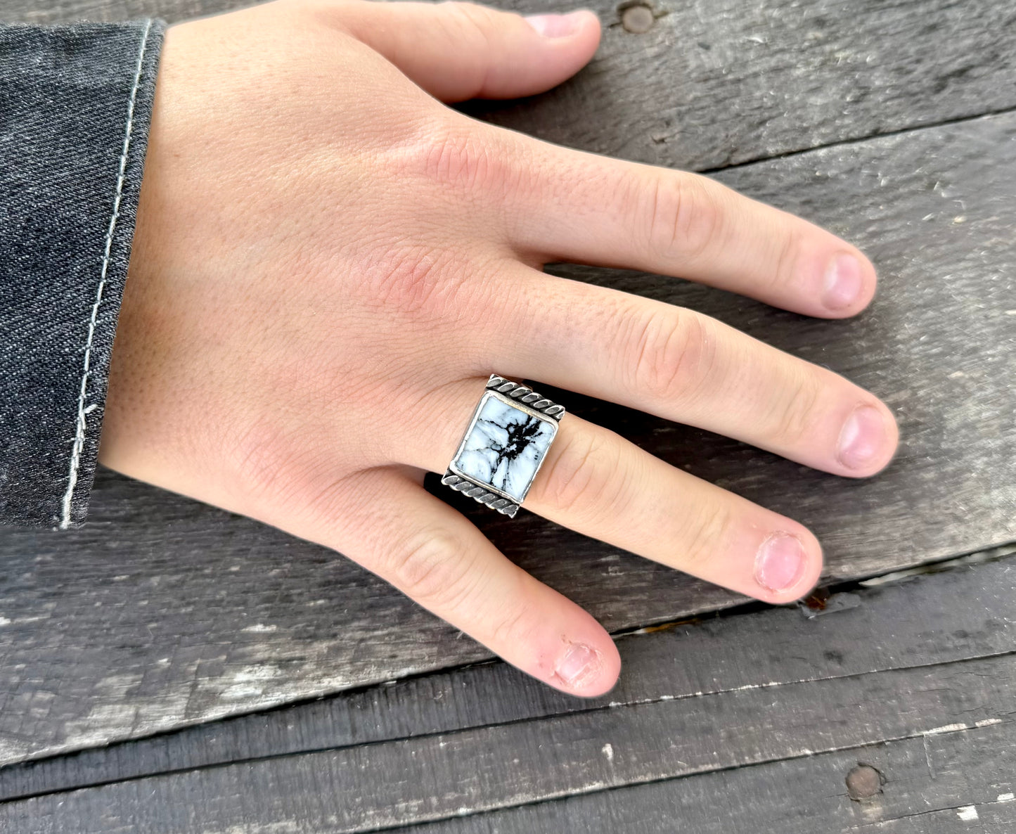 White Buffalo Twisted Band Ring