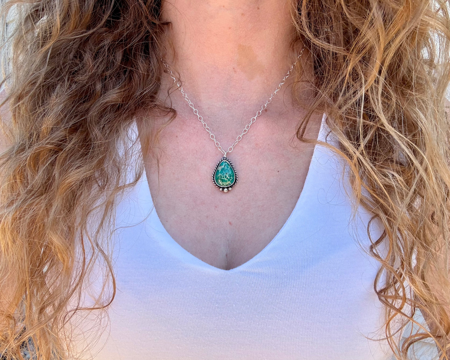 Emerald Valley Turquoise teardrop necklace