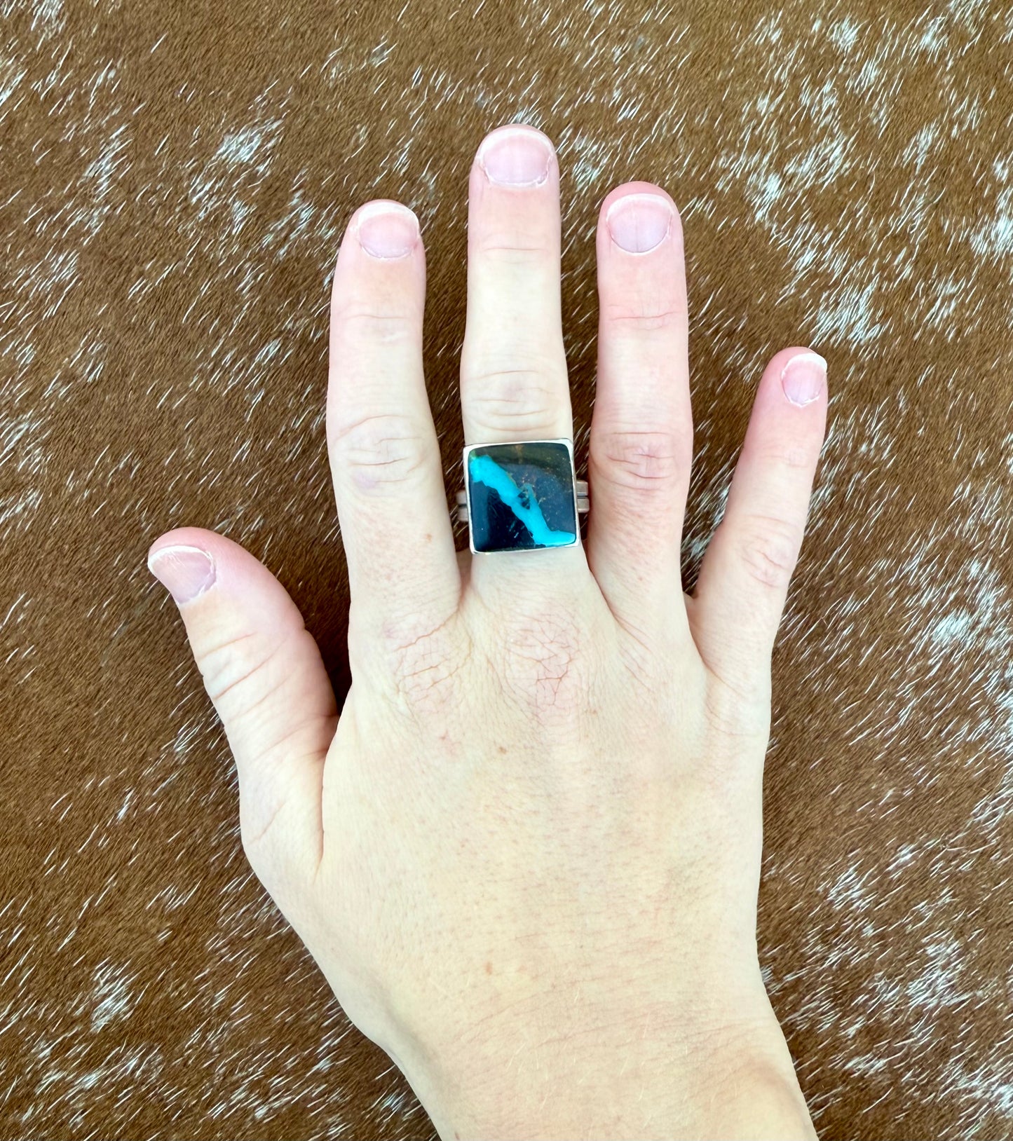 Sierra Nevada Turquoise Square Double Band Ring