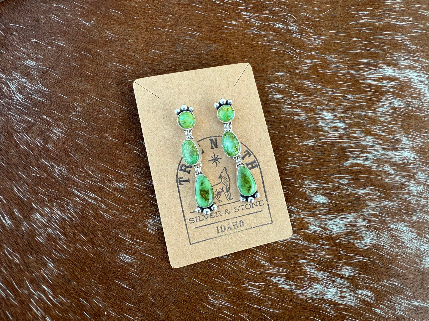 Sonoran Gold Turquoise Dangle Stud Earrings