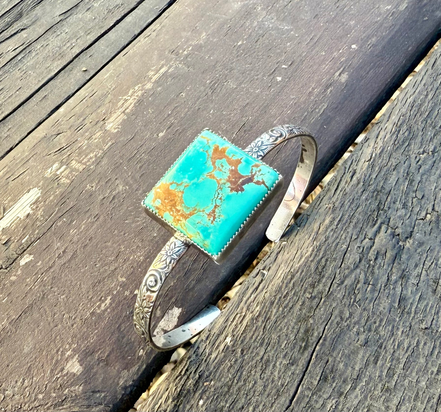 Royston Turquoise square Cuff Bracelet
