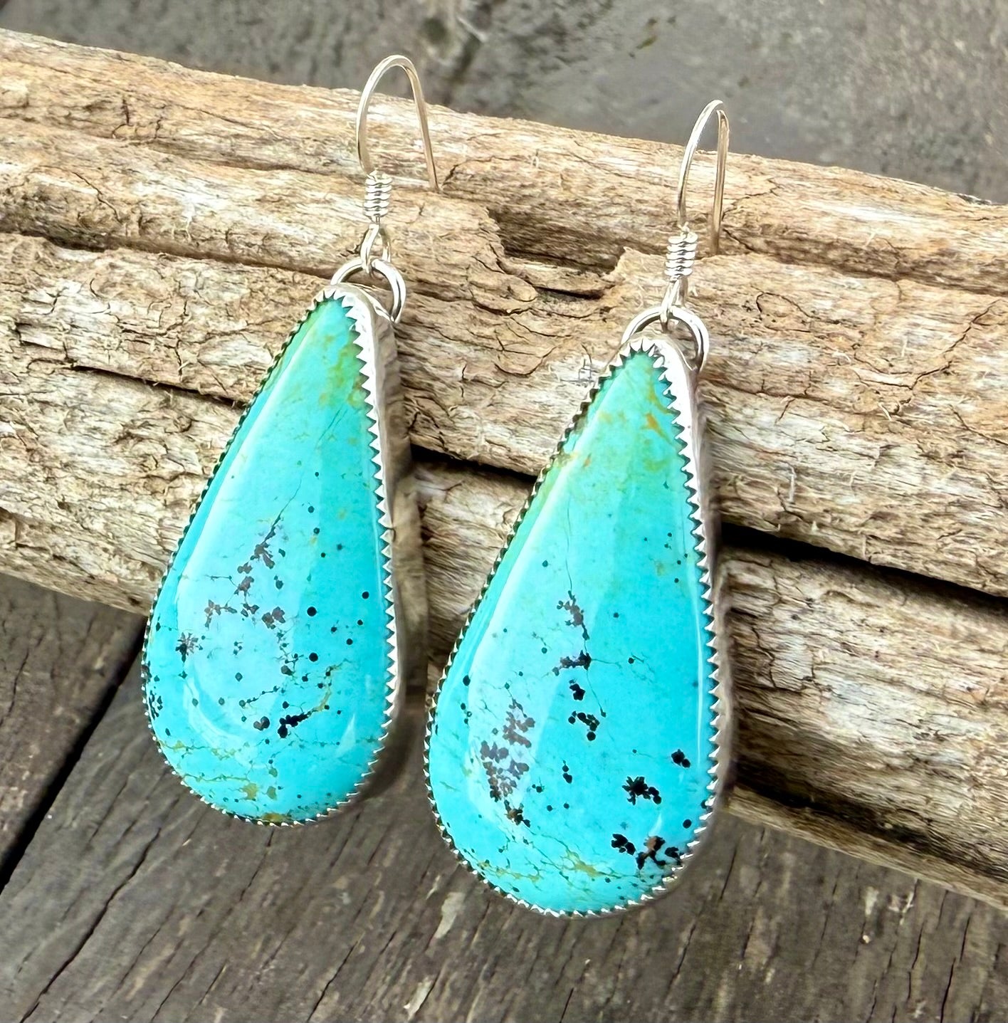Kingman Turquoise Teardrop Earrings
