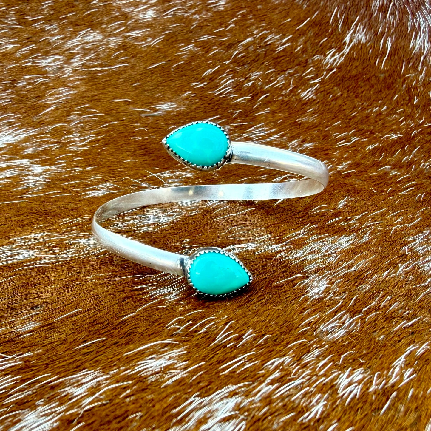Kingman Turquoise wrap cuff bracelet