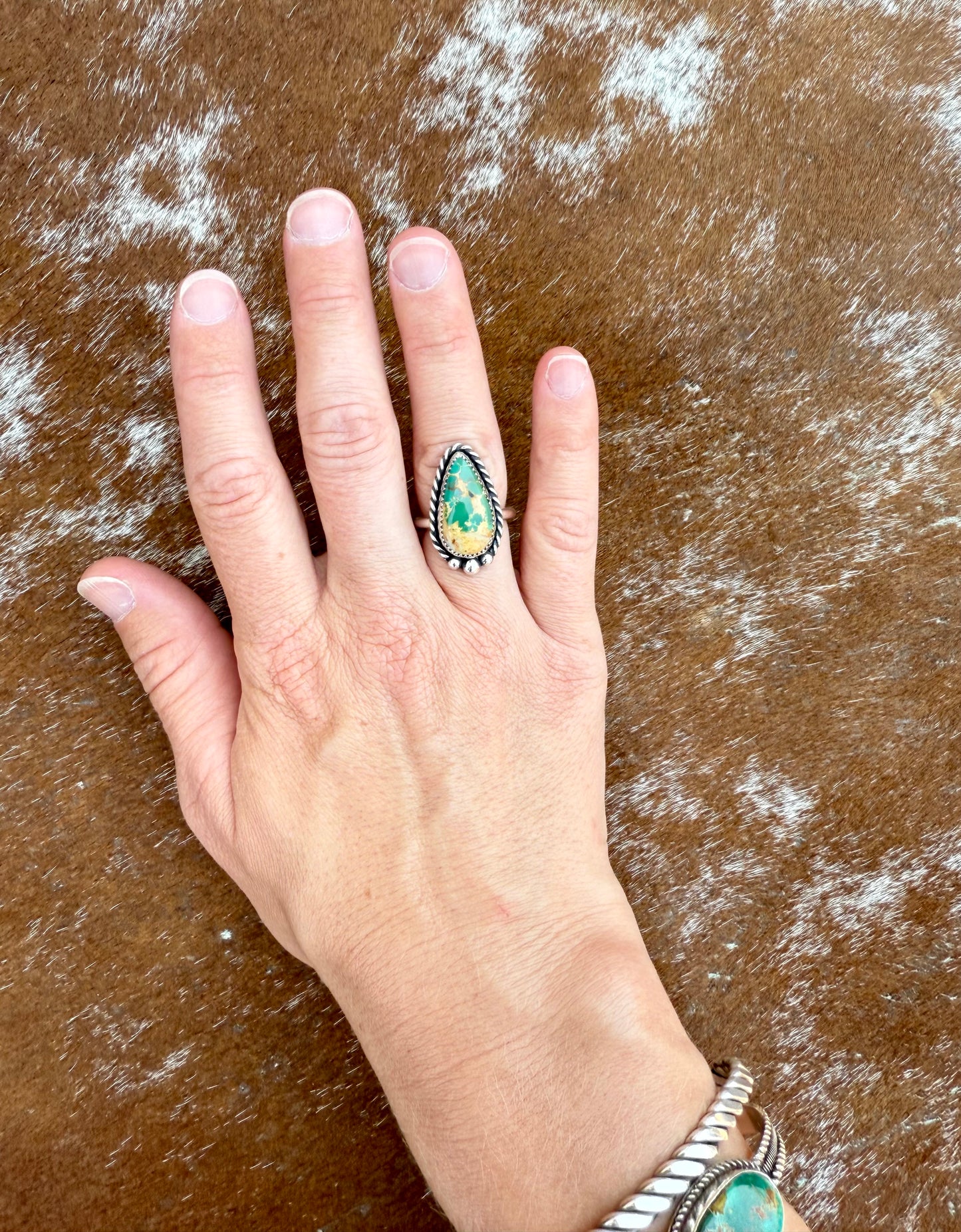 Royston Turquoise Teardrop Ring