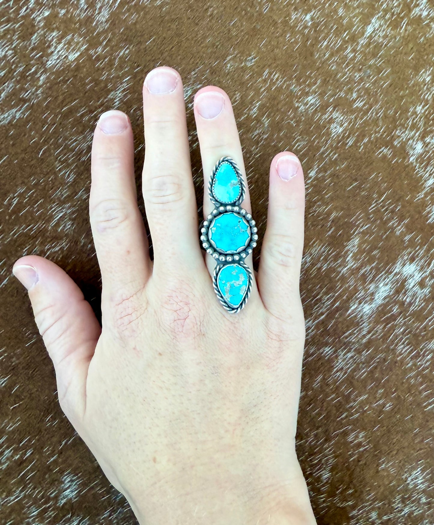 Blue Ridge Turquoise Triple Stone Ring