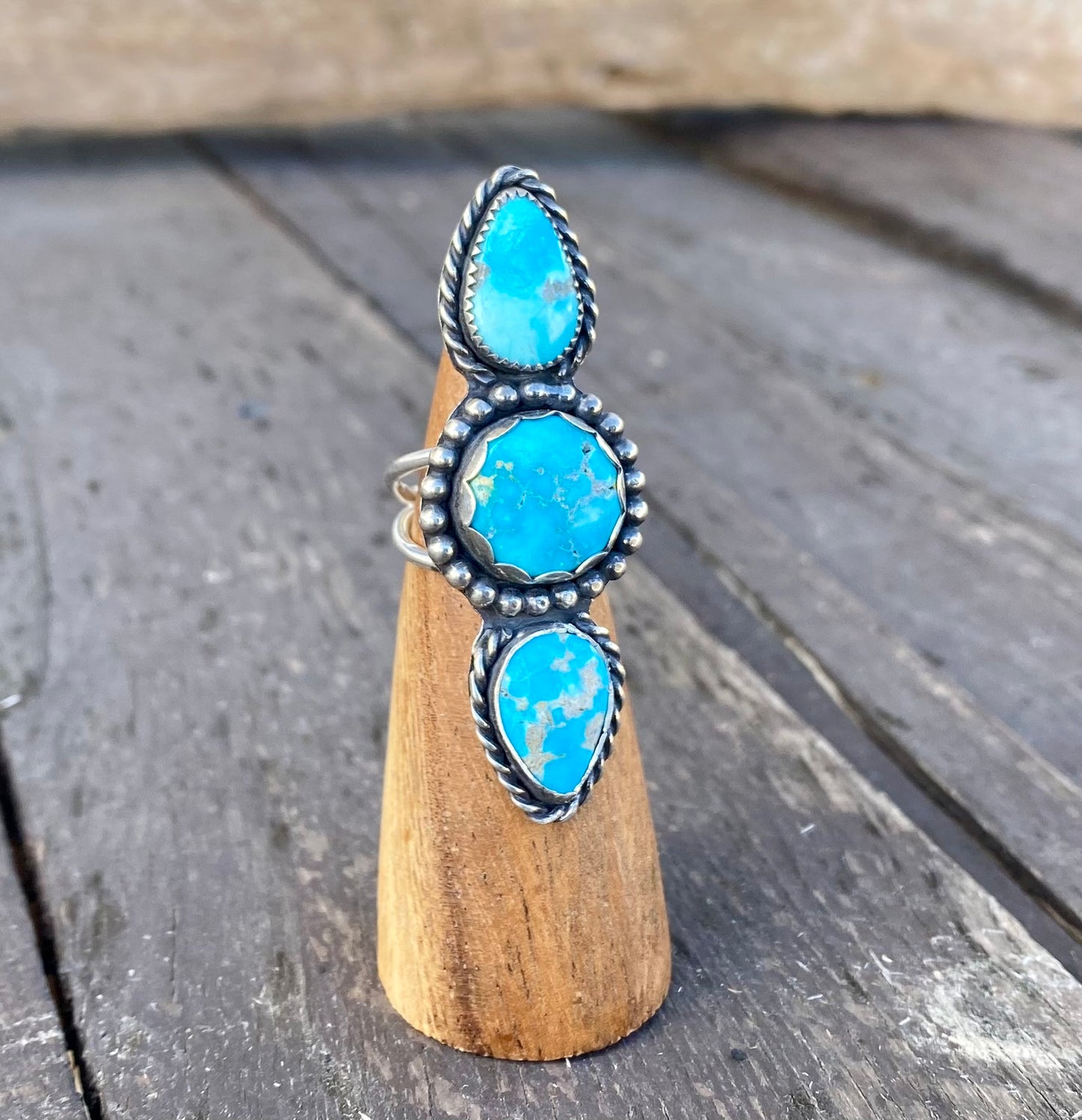 Blue Ridge Turquoise Triple Stone Ring