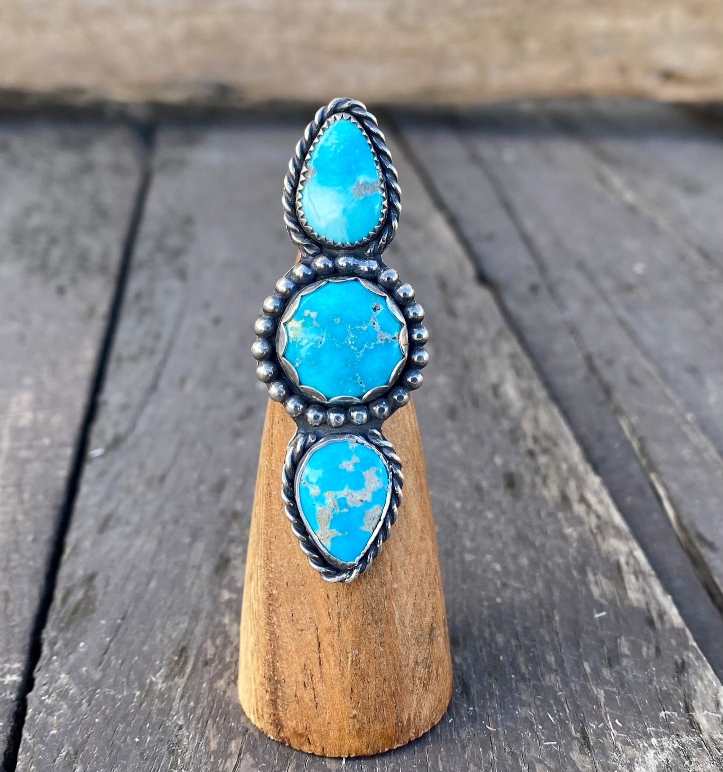 Blue Ridge Turquoise Triple Stone Ring