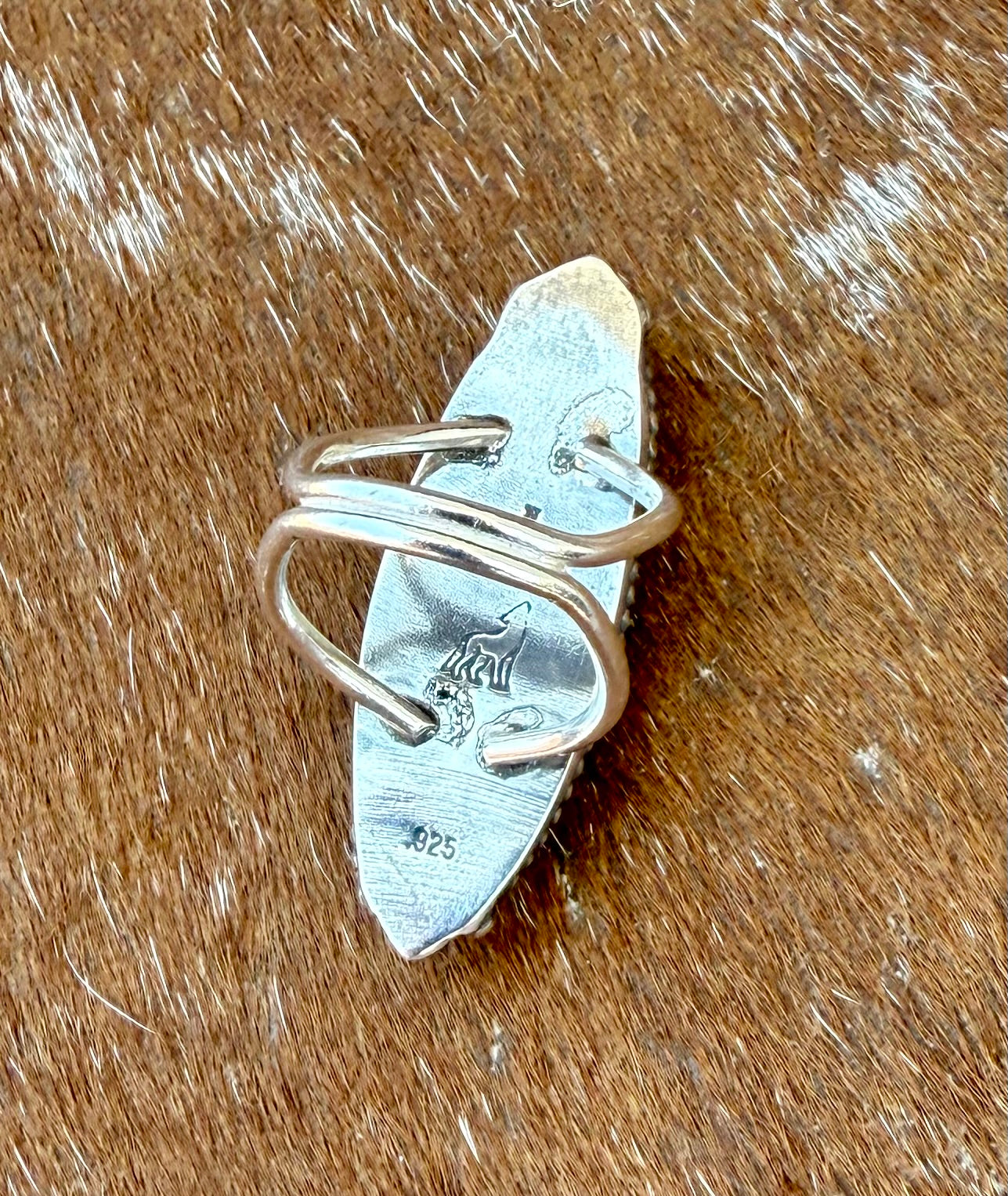 Bright Blue Kingman Turquoise split shank ring