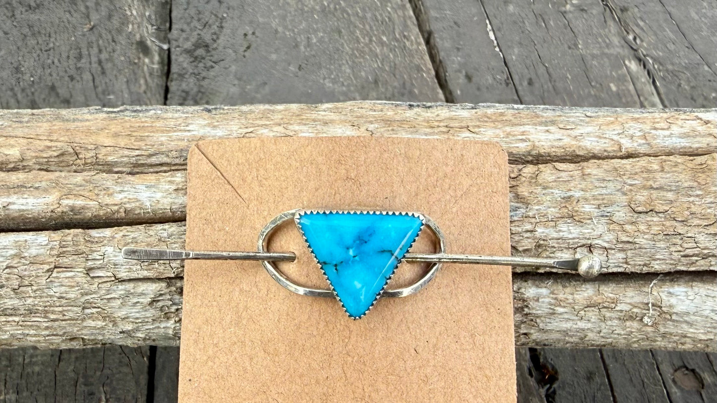 Kingman Turquoise Two Piece Hair Pin