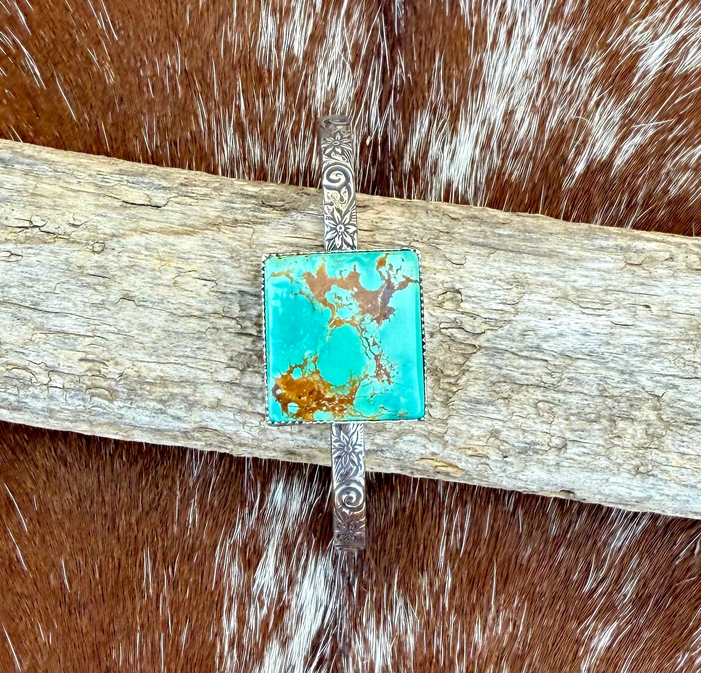 Royston Turquoise square Cuff Bracelet