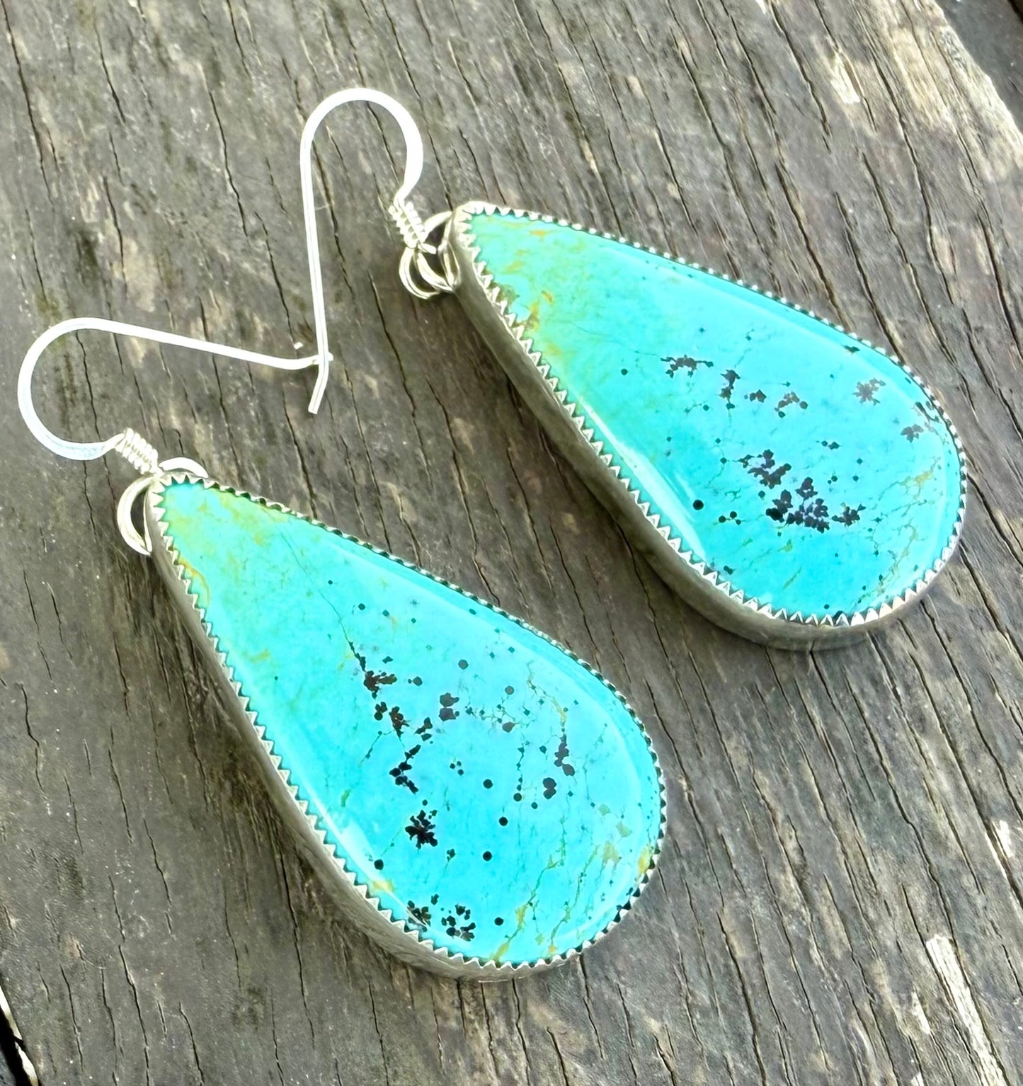 Kingman Turquoise Teardrop Earrings