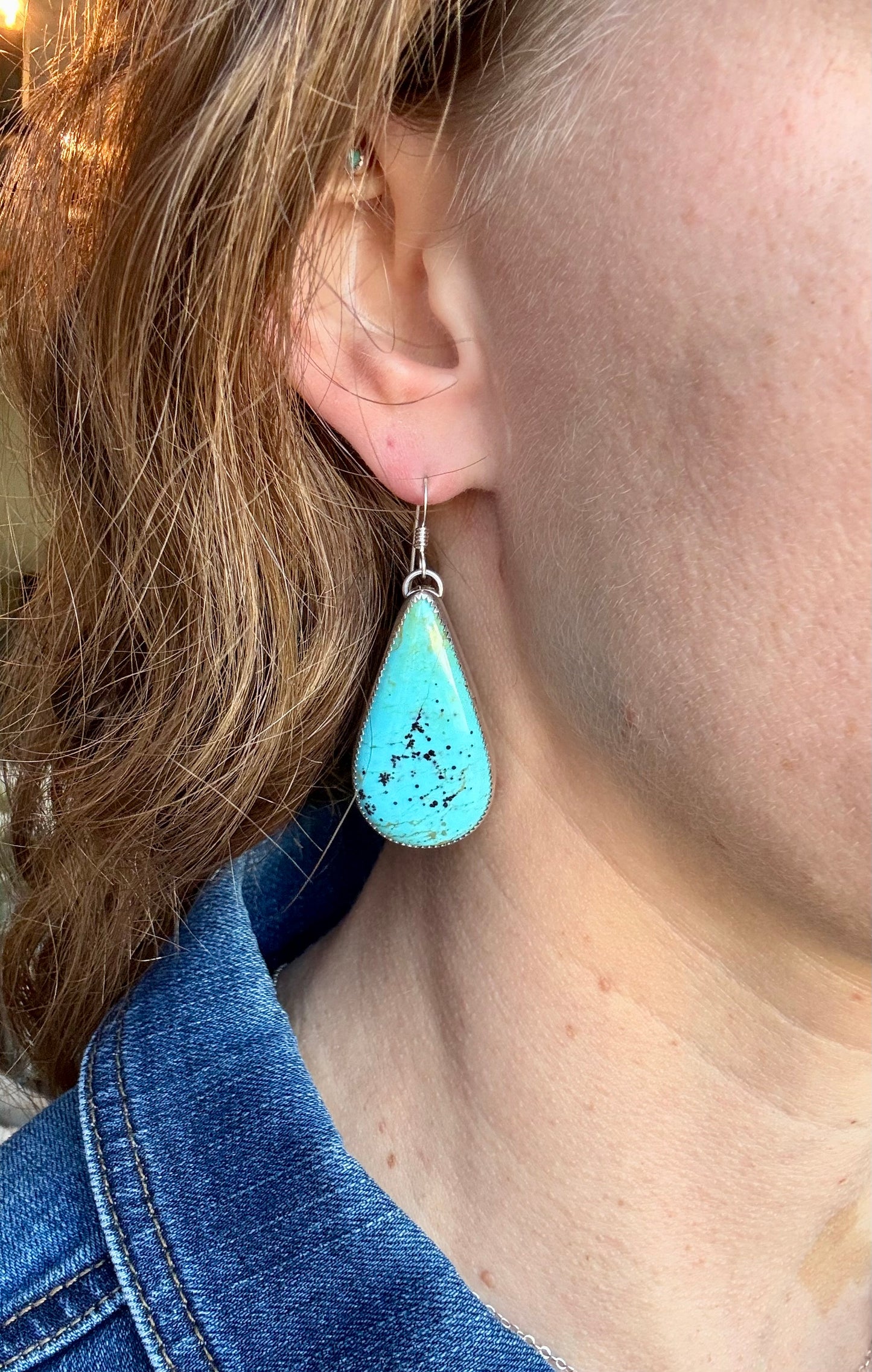 Kingman Turquoise Teardrop Earrings