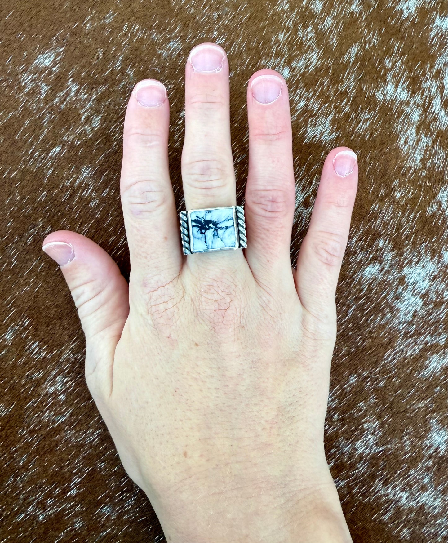White Buffalo Twisted Band Ring