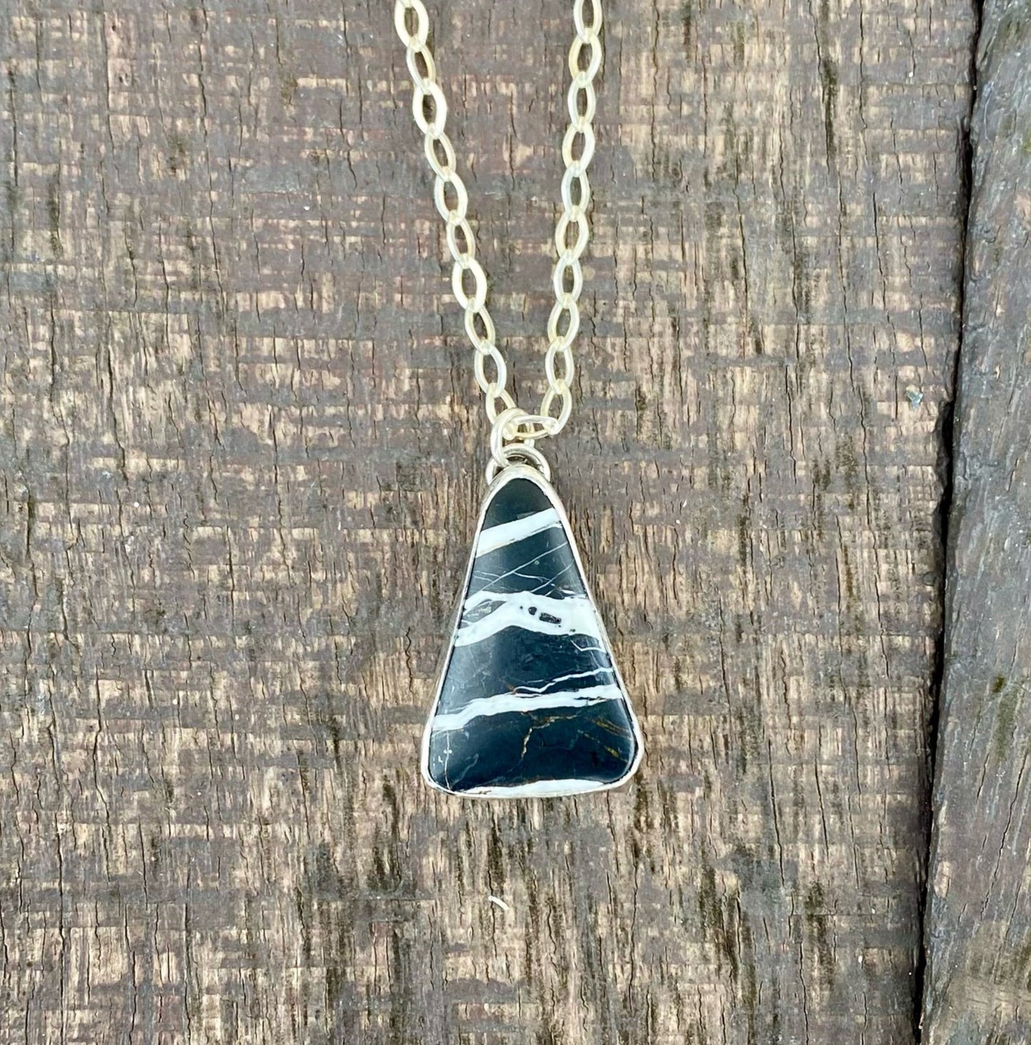White Buffalo Triangle Necklace
