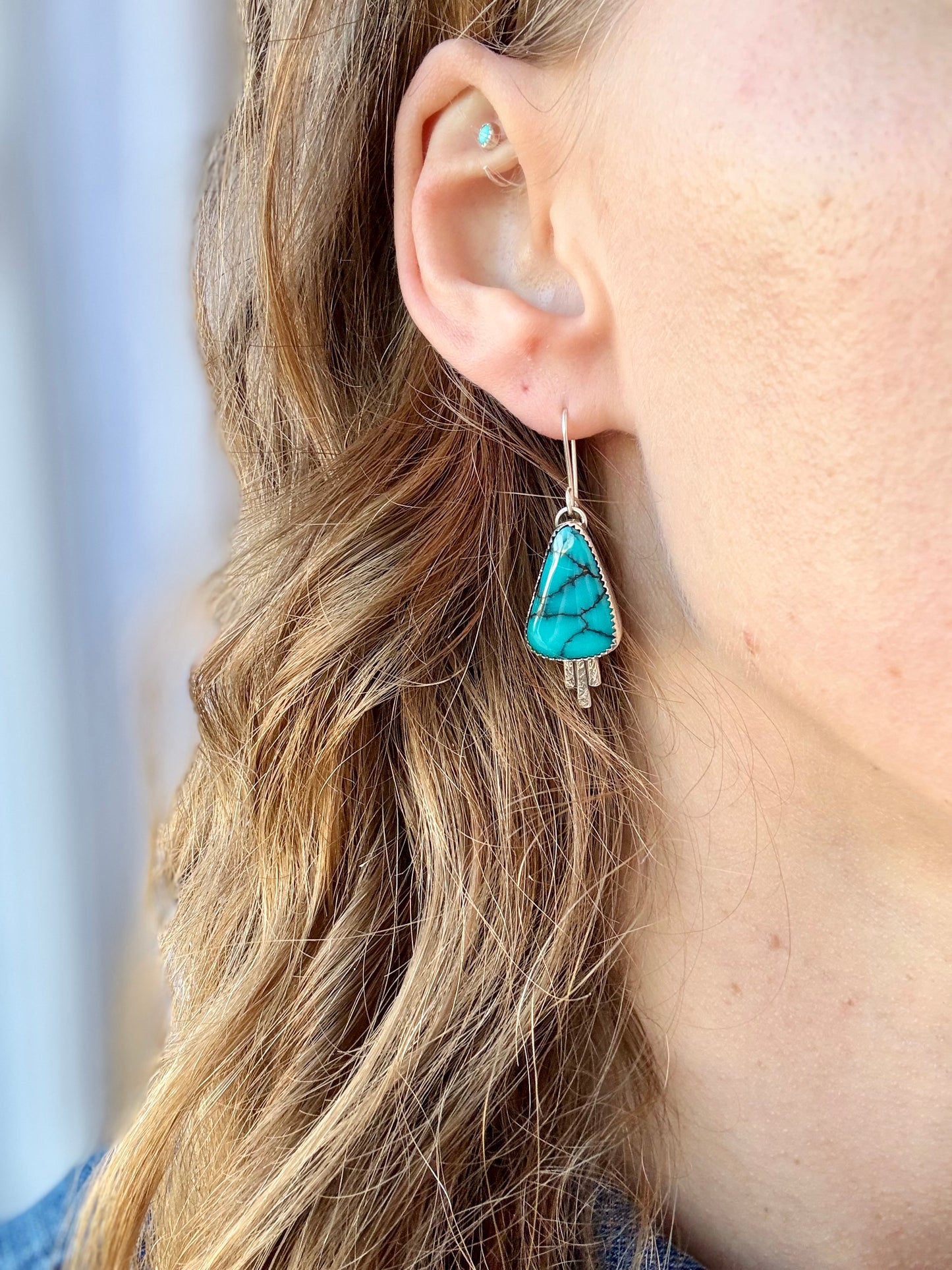 Moon River Turquoise Dangle Earrings