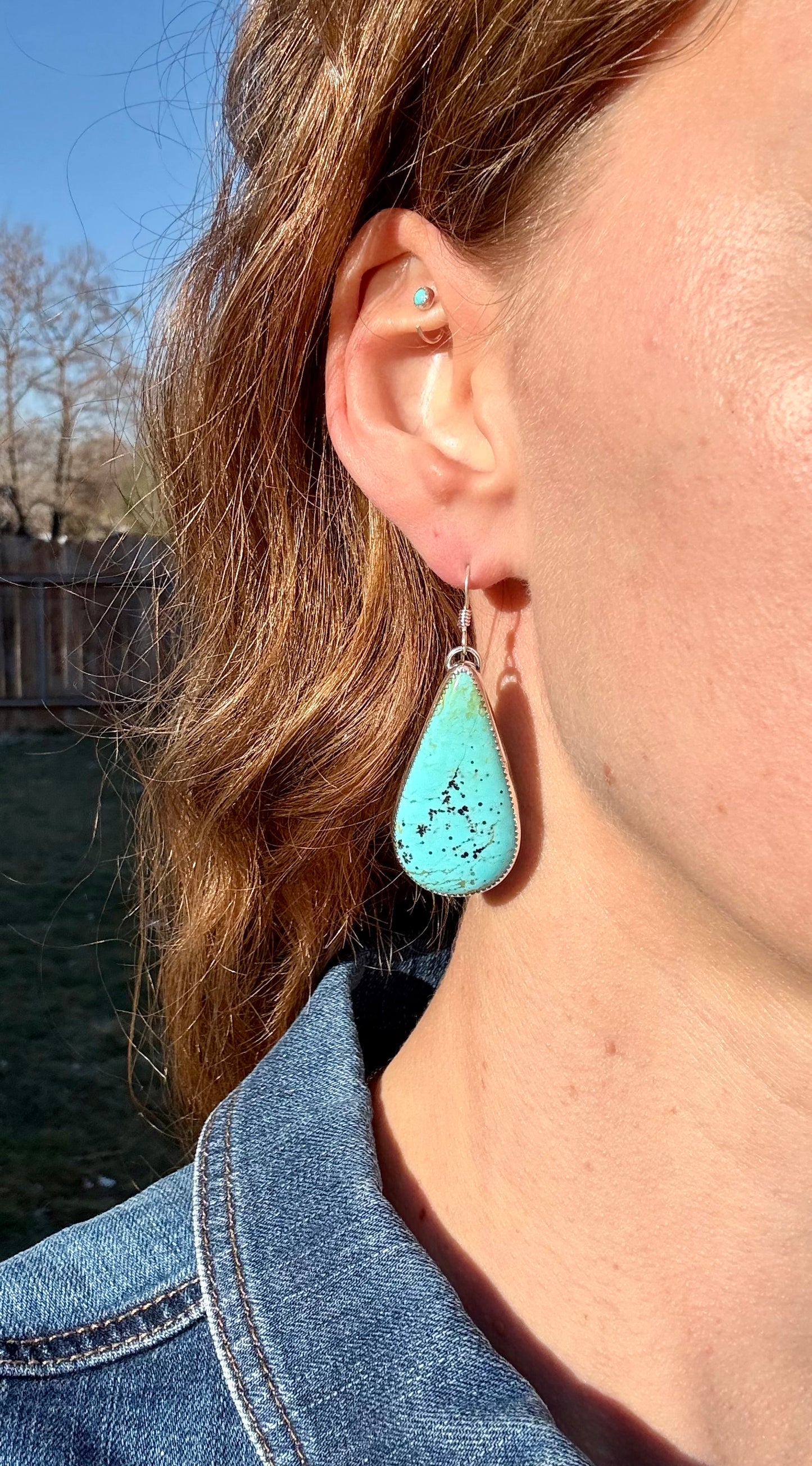 Kingman Turquoise Teardrop Earrings