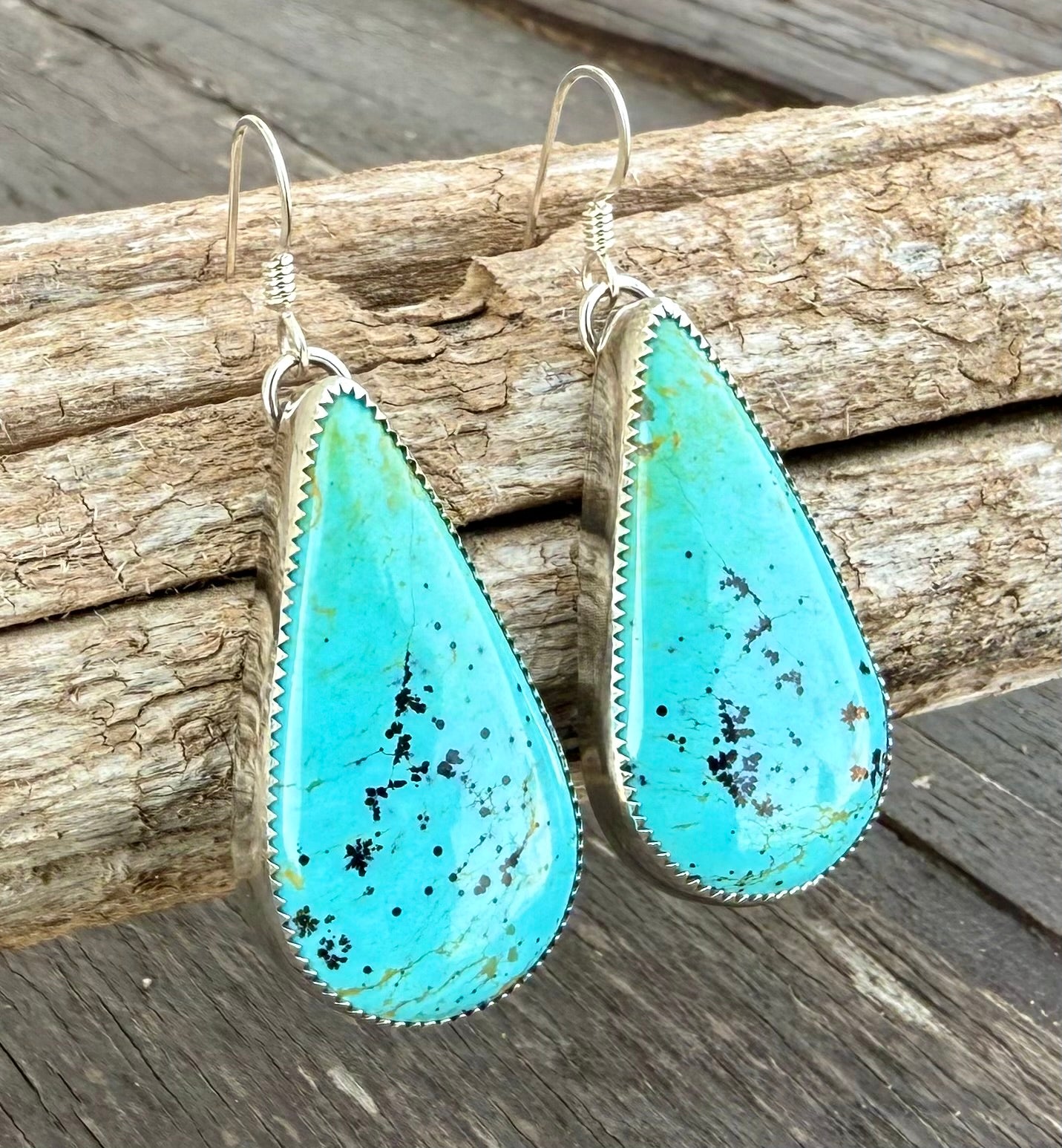 Kingman Turquoise Teardrop Earrings