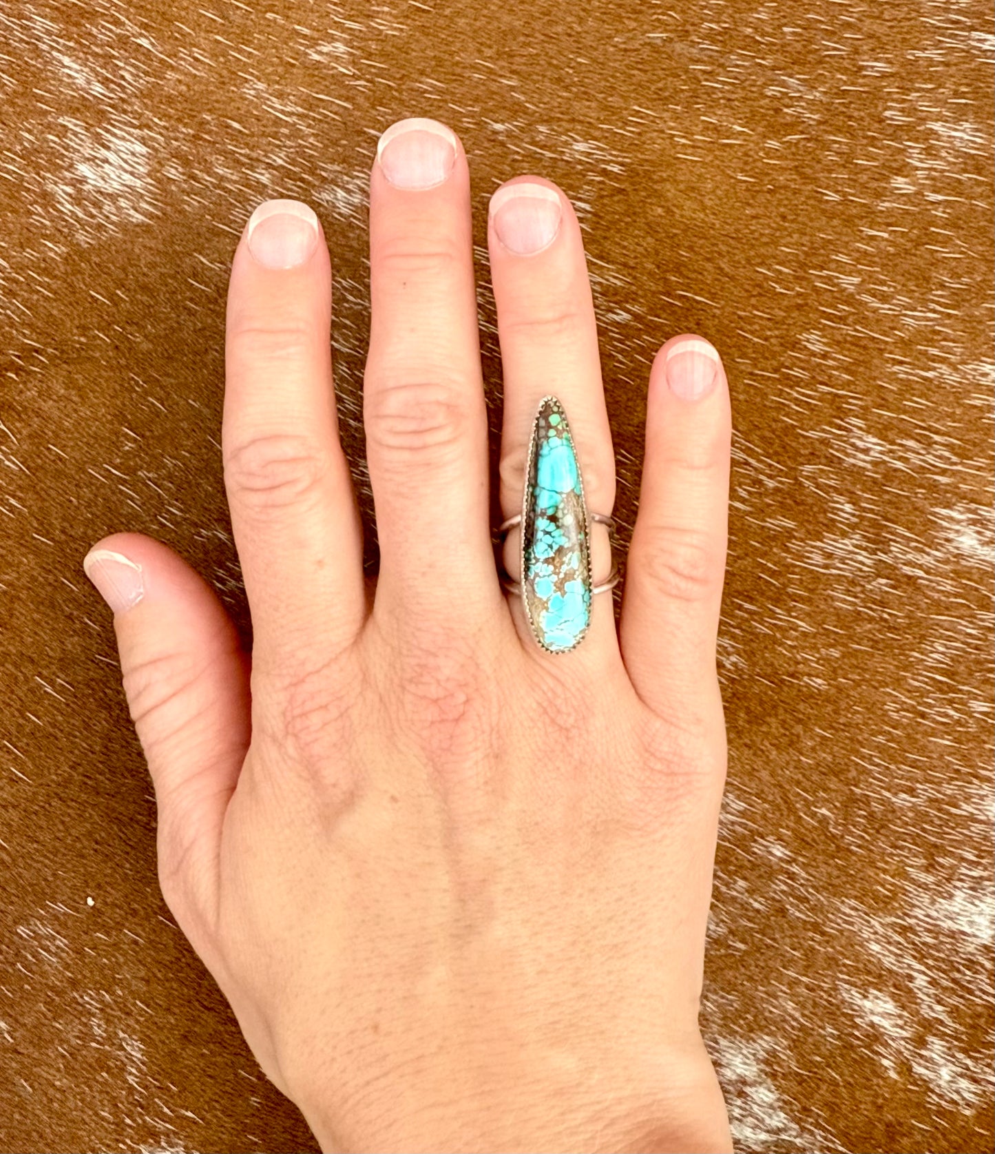 Pilot Mountain Turquoise split shank ring