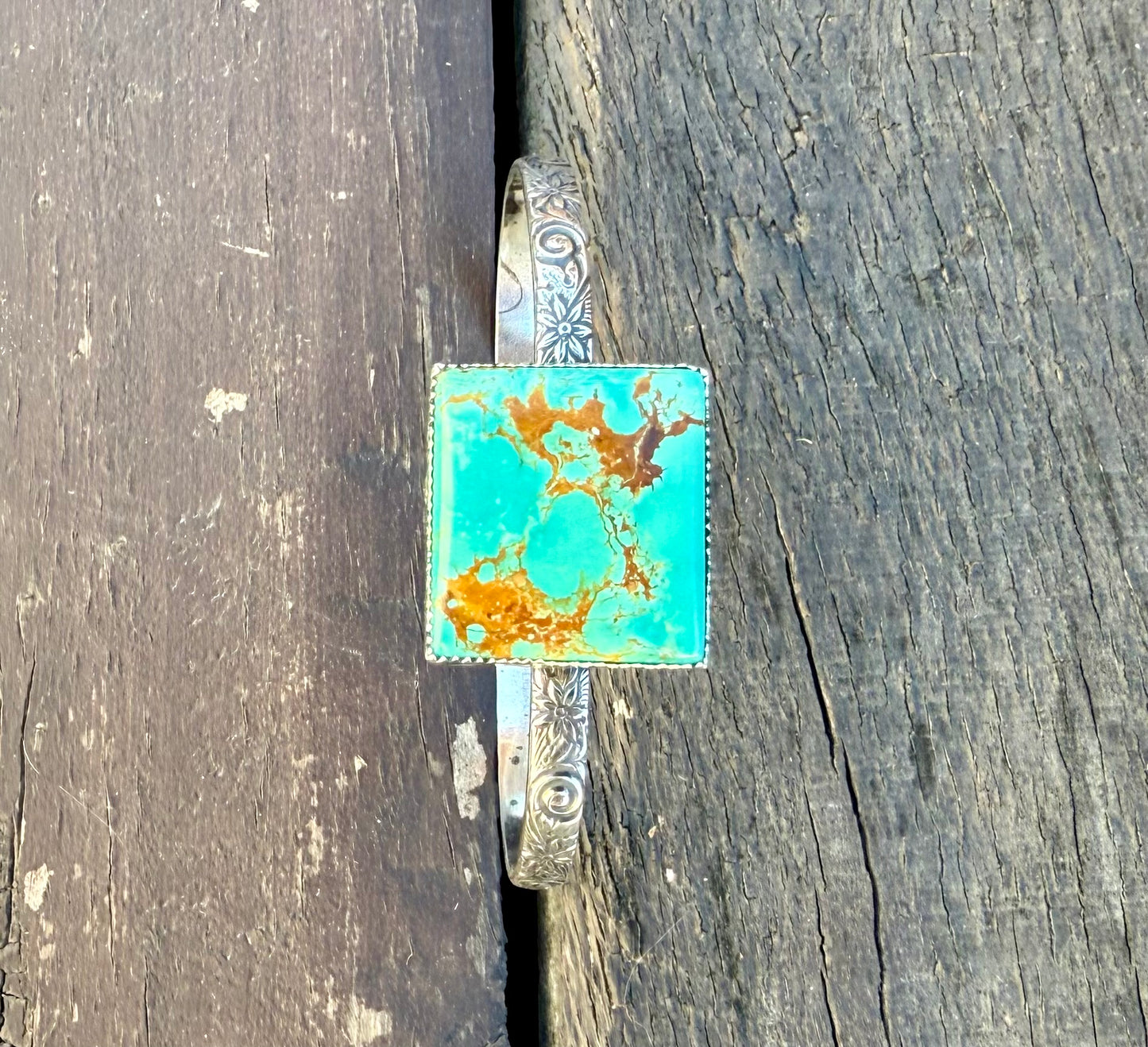 Royston Turquoise square Cuff Bracelet