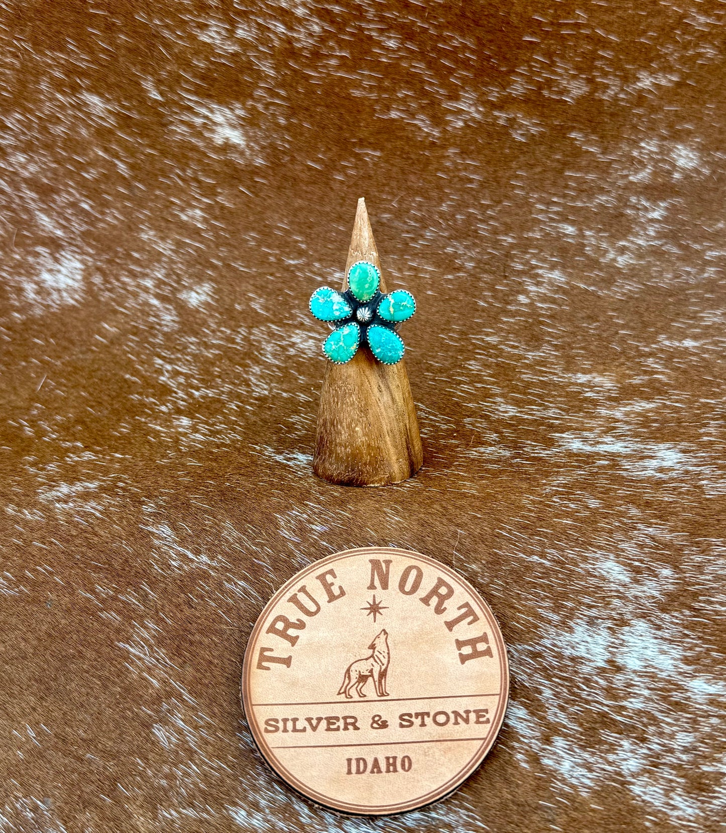 Multi Stone Sonoran Gold Turquoise Flower Ring