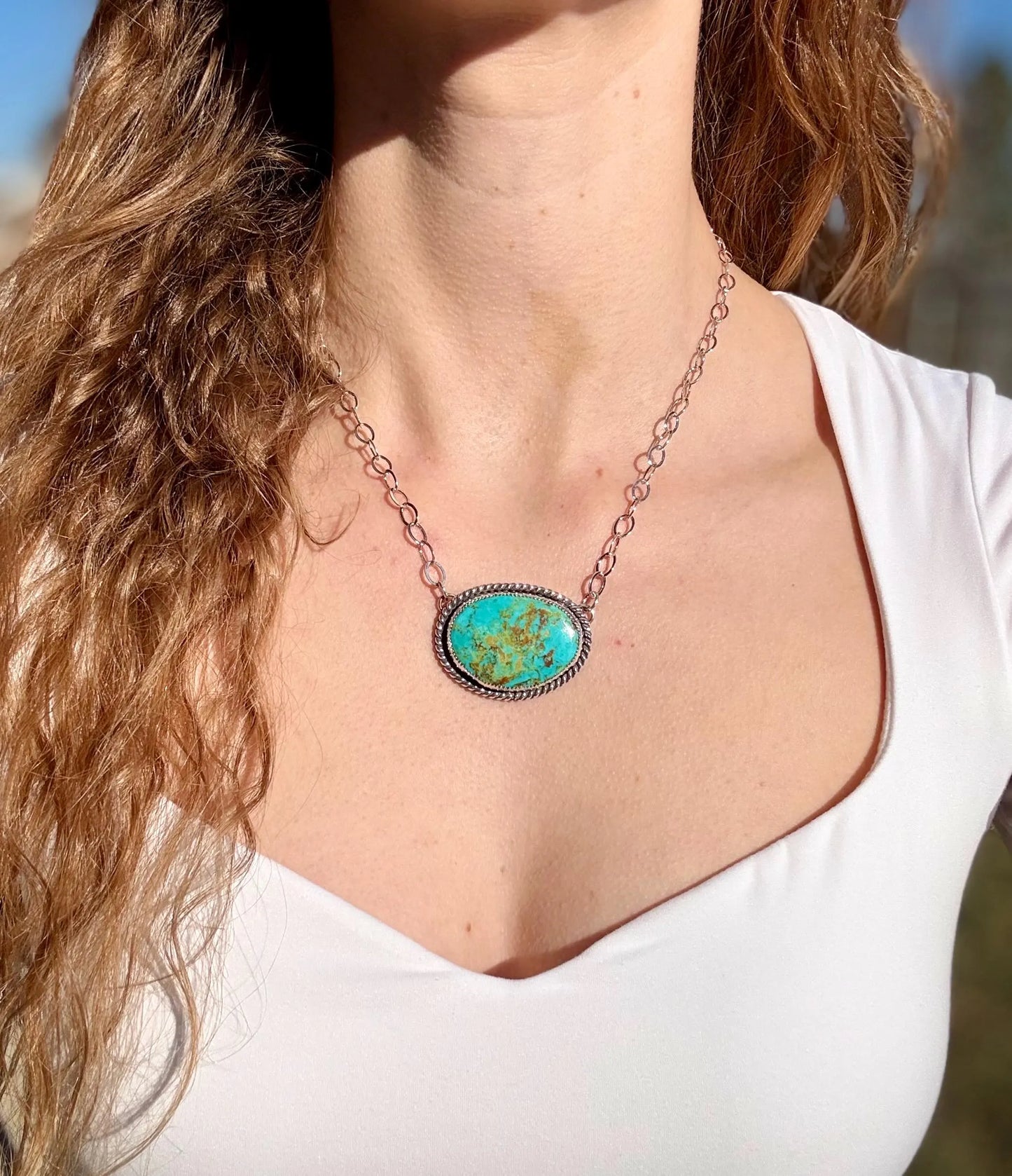 Turquoise Mountain Turquoise Pendant Necklace