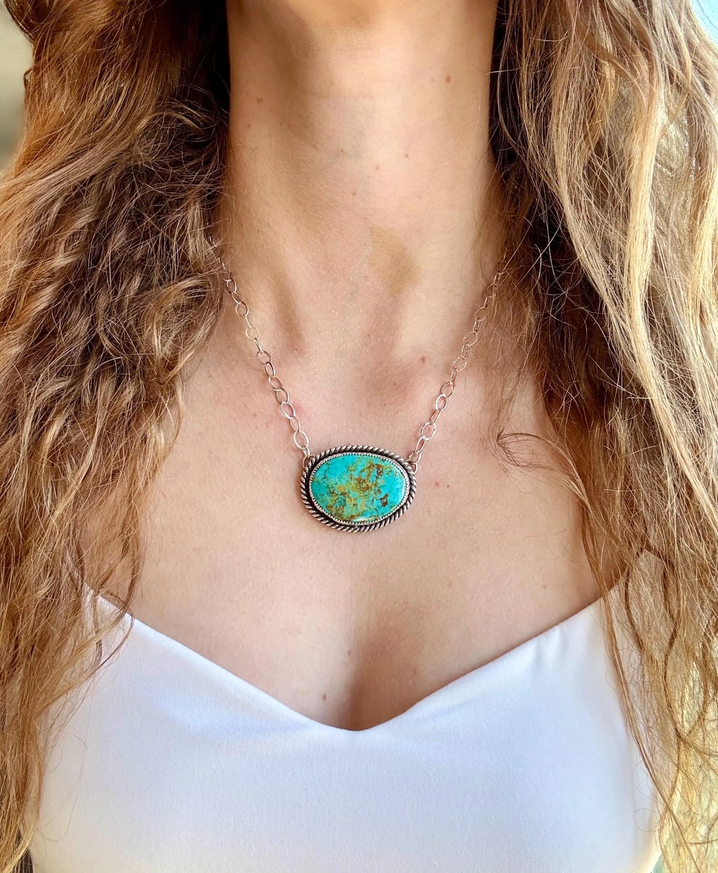 Turquoise Mountain Turquoise Pendant Necklace