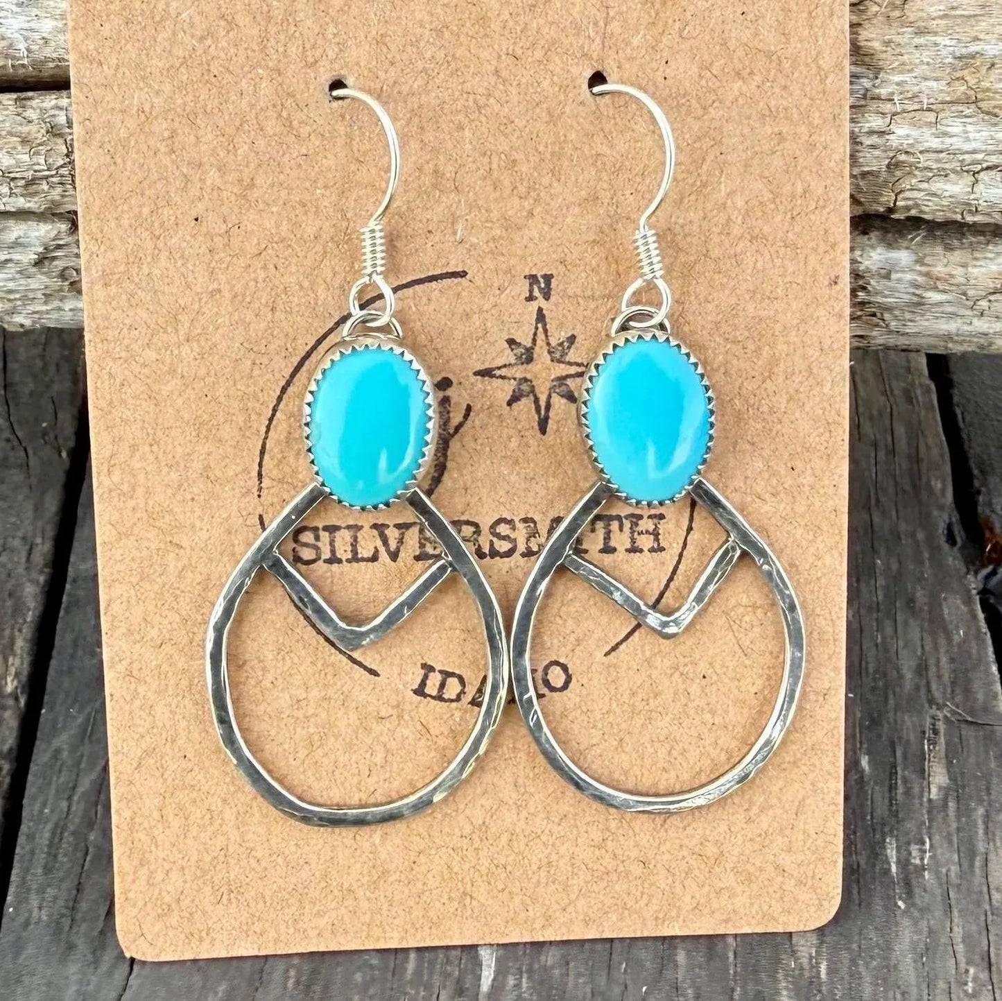 Egyptian Turquoise Dangle Hoop Earrings