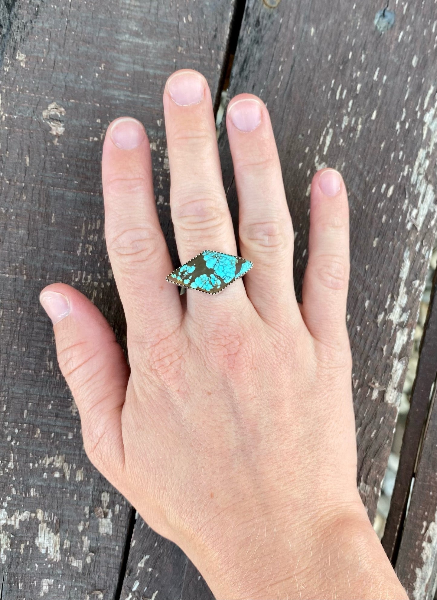 #8 Turquoise Stamped Ring