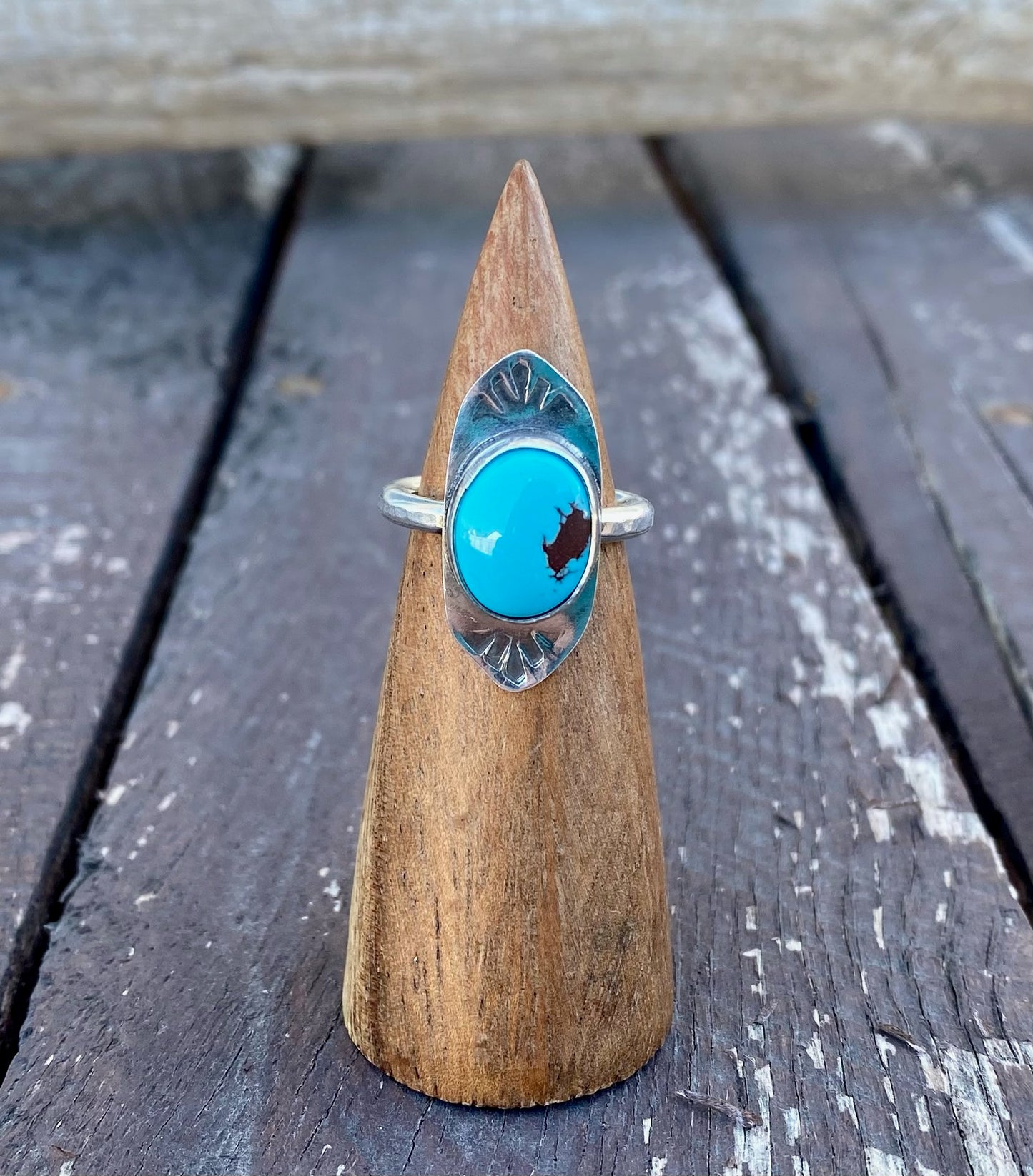 Egyptian Turquoise Stamped Ring