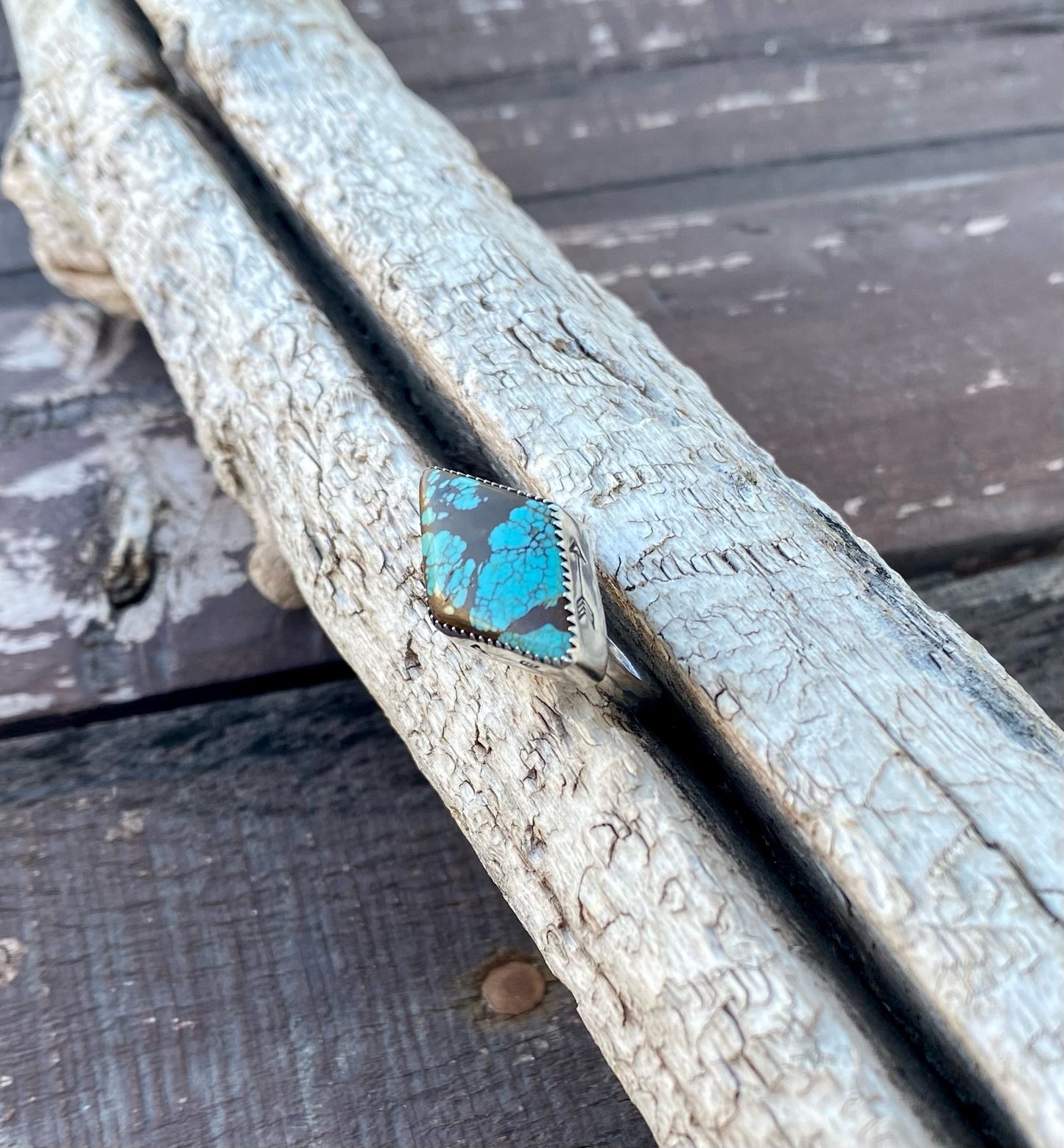 #8 Turquoise Stamped Ring