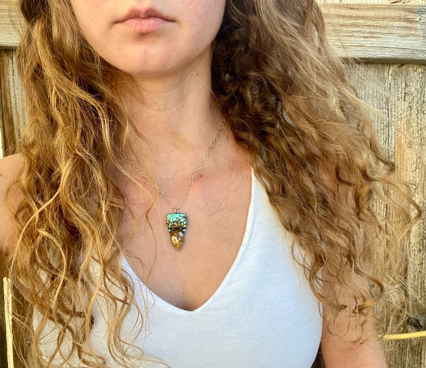 Number 8 Turquoise & Owyhee Picture Jasper Necklace