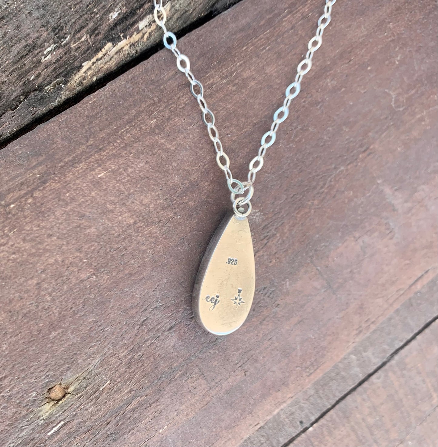 Broken Arrow Variscite Teardrop Necklace