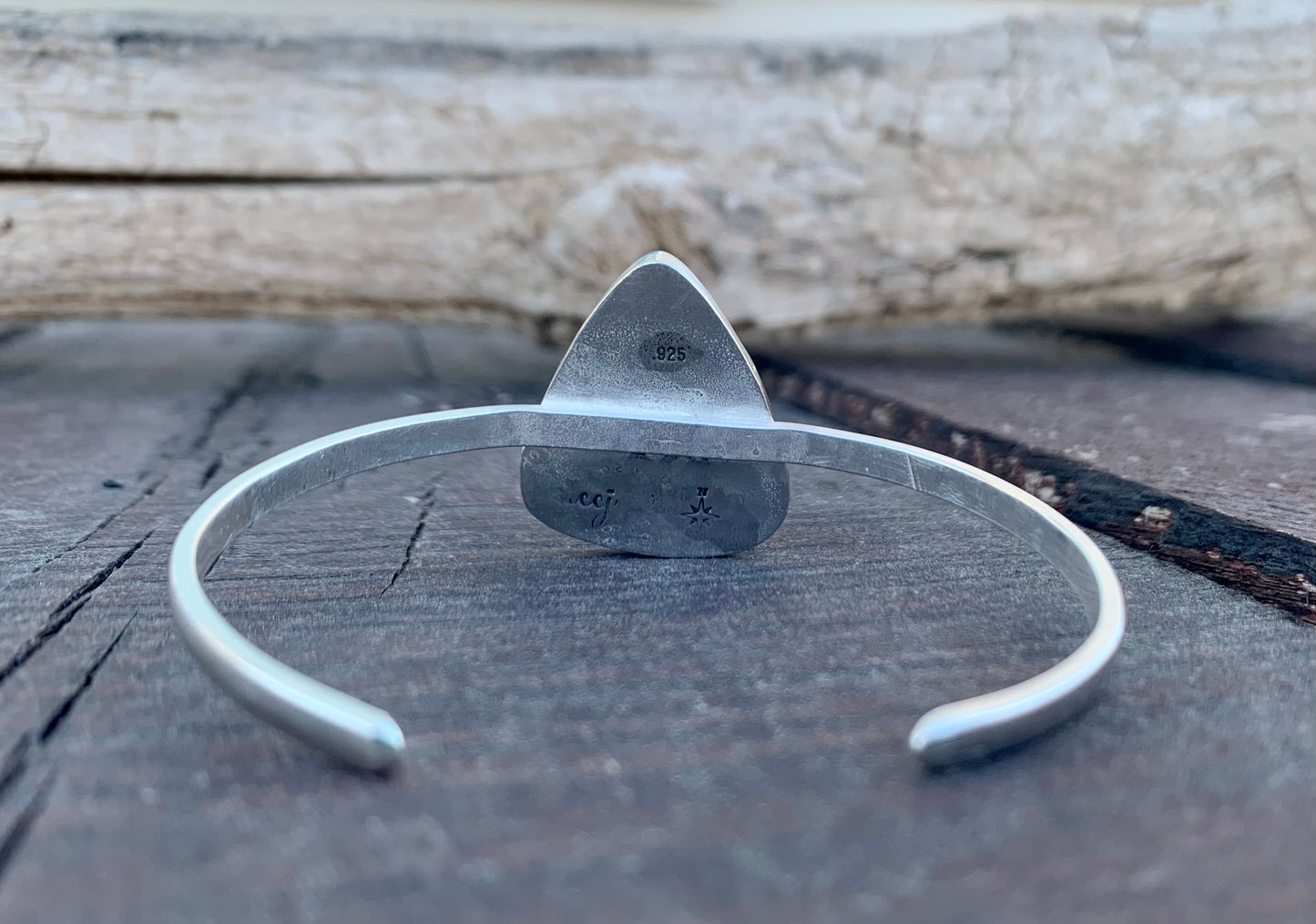 Blue Opalized Wood Cuff Bracelet