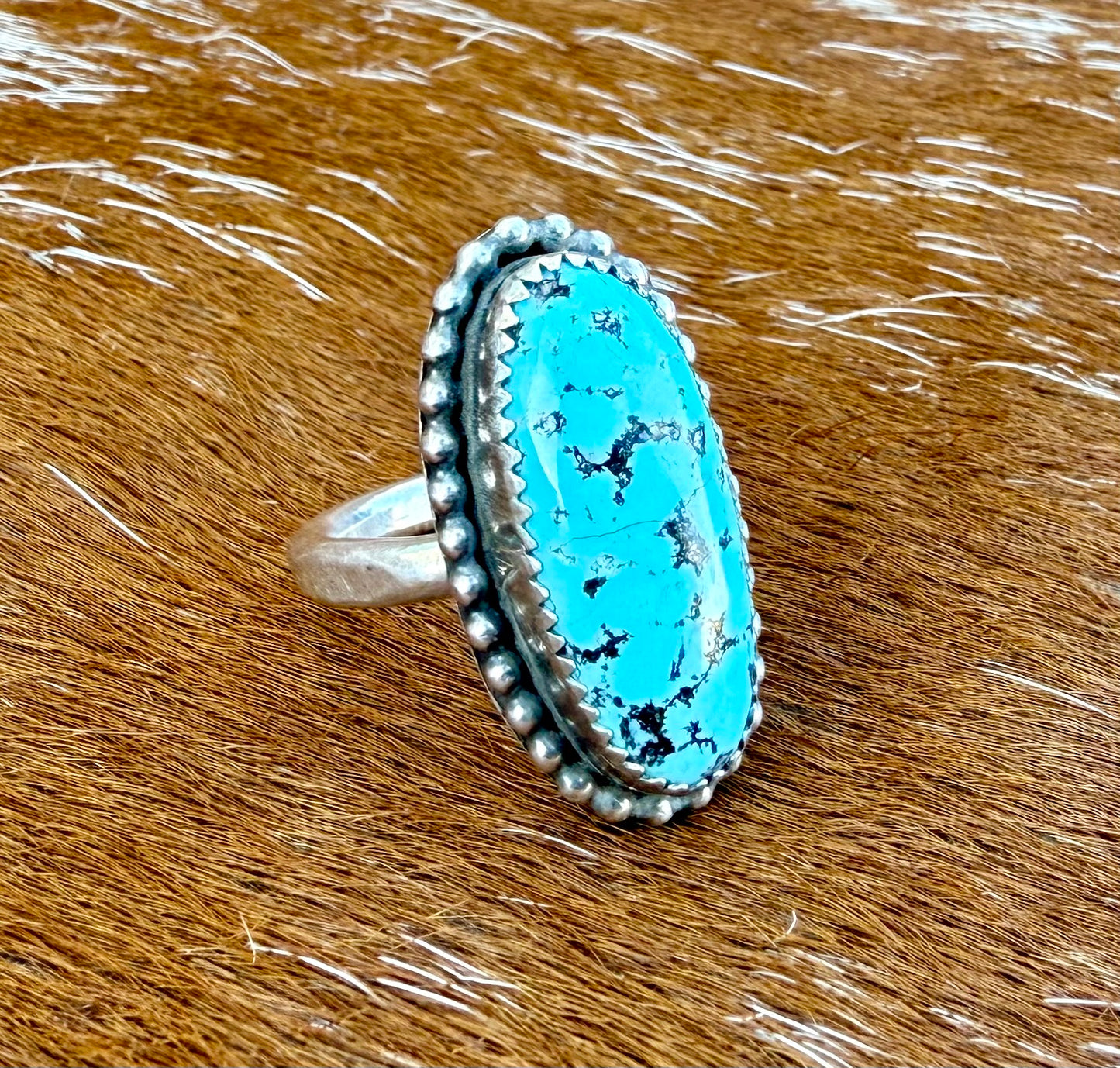 Natural Kingman Turquoise Oval Ring