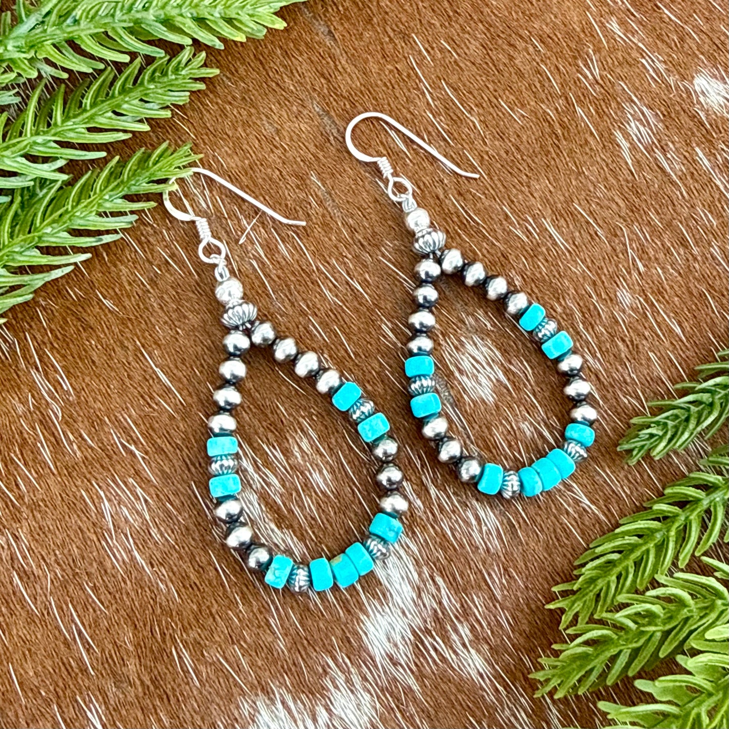 Sterling Silver Pearls 4mm and Kingman Turquoise beads