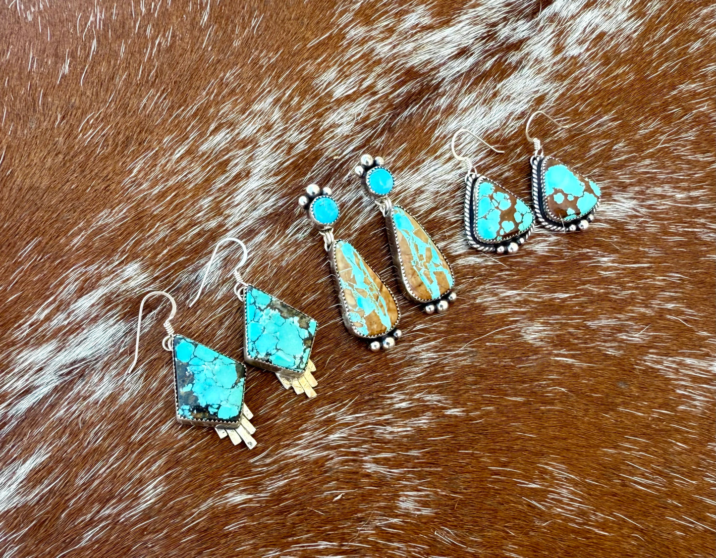 Blue Moon Turquoise diamond drop earrings