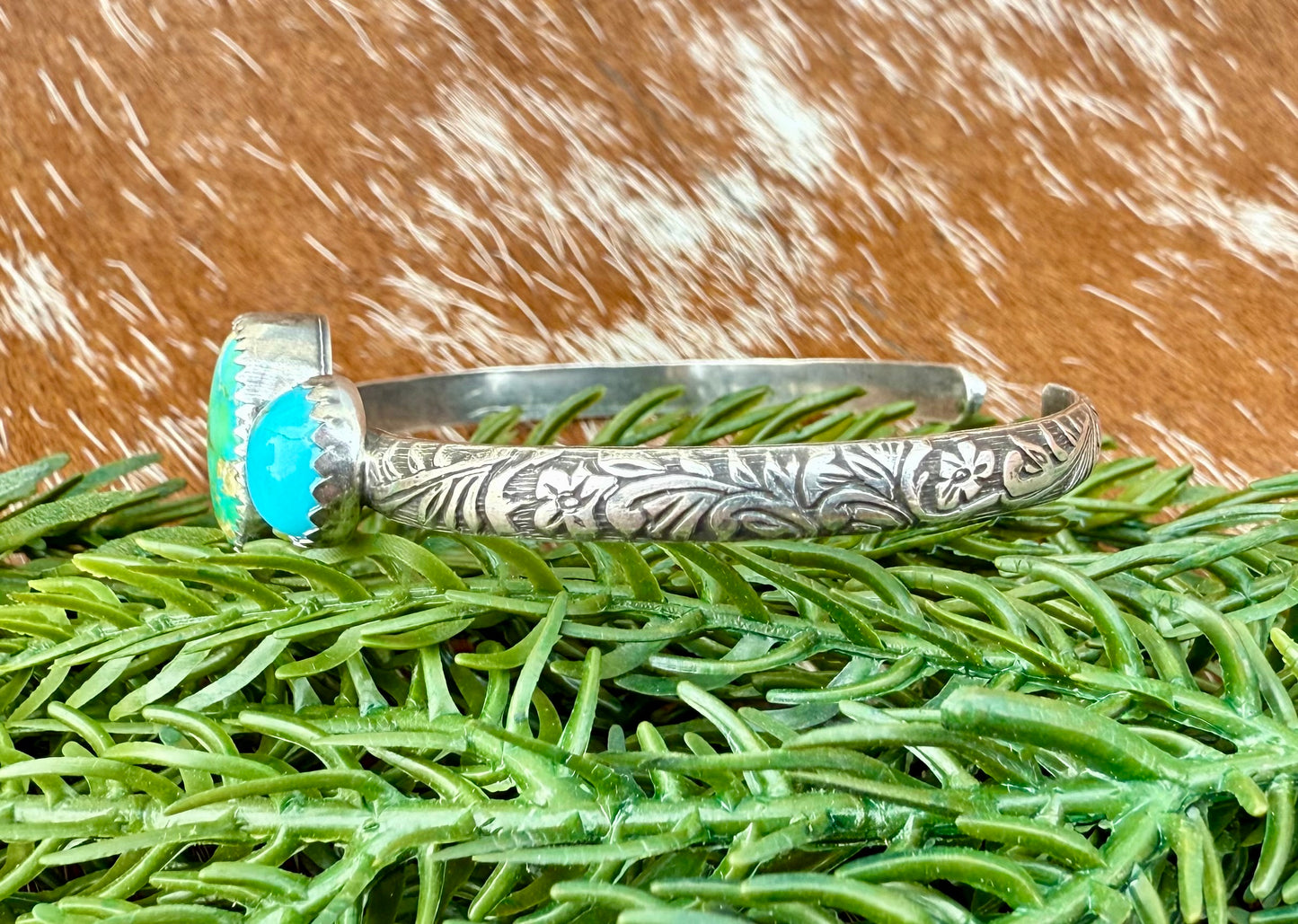 Sonoran Gold Turquoise and Kingman Turquoise cuff bracelet