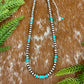 Sterling Silver Pearl 4mm and Kingman Turquoise beaded necklace