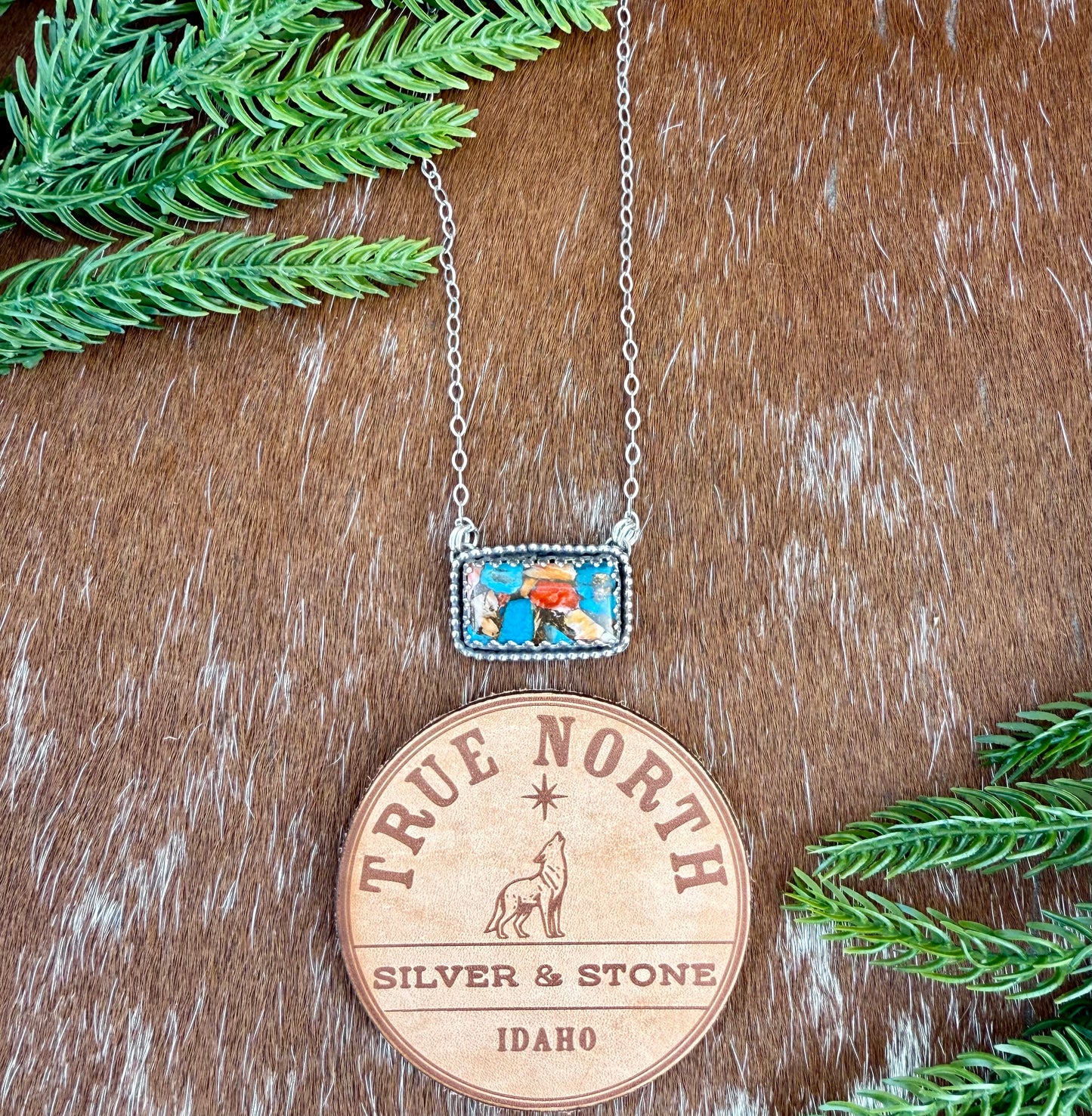 Kingman Turquoise Composite Bar Necklace