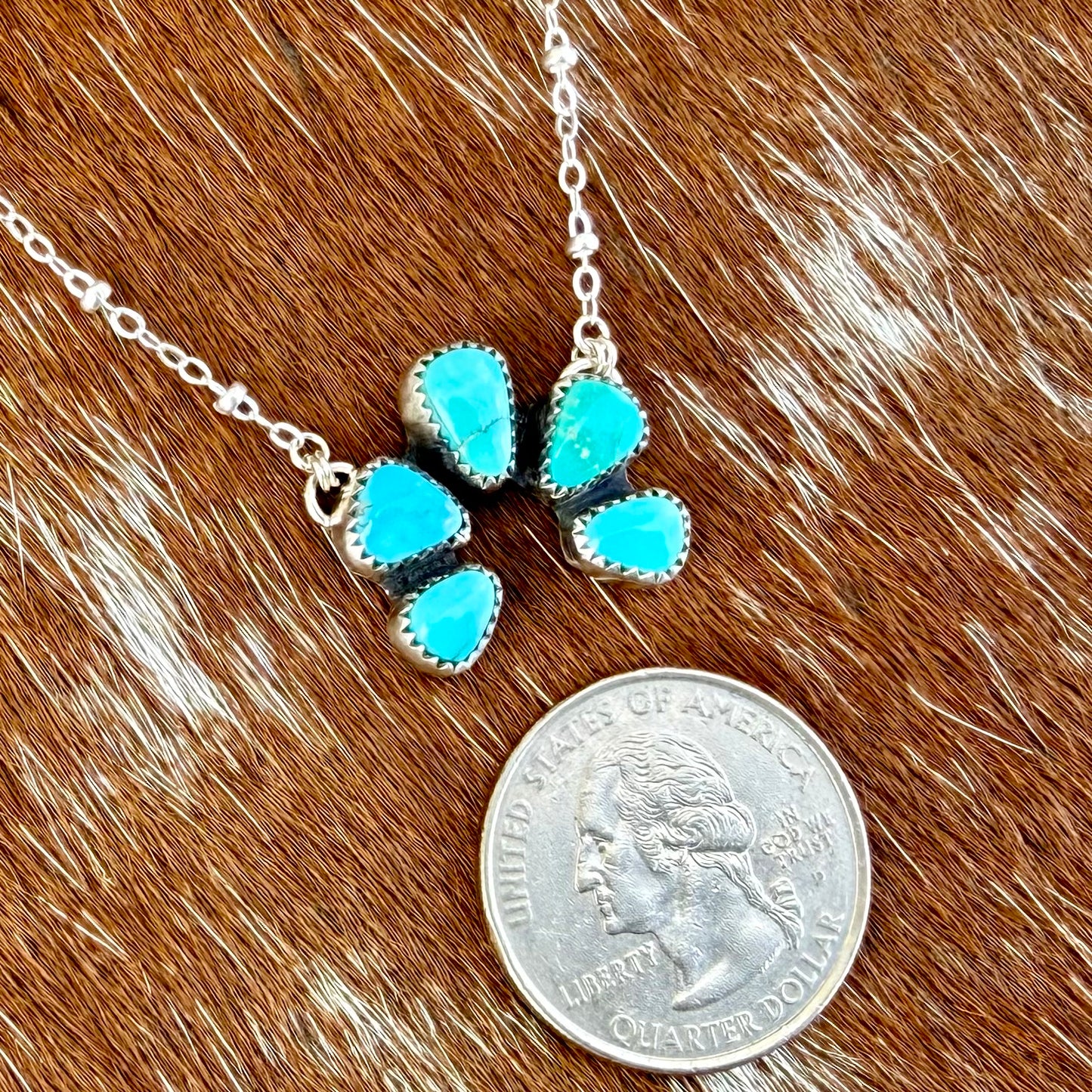Mini Natural Lone Mountain Turquoise Necklace