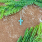 Mini Multi Stone Kingman Turquoise Cross Necklace