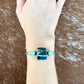 Black Buffalo Turquoise and Kingman Turquoise cuff bracelet