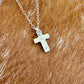 Mini Multi Stone Kingman Turquoise Cross Necklace