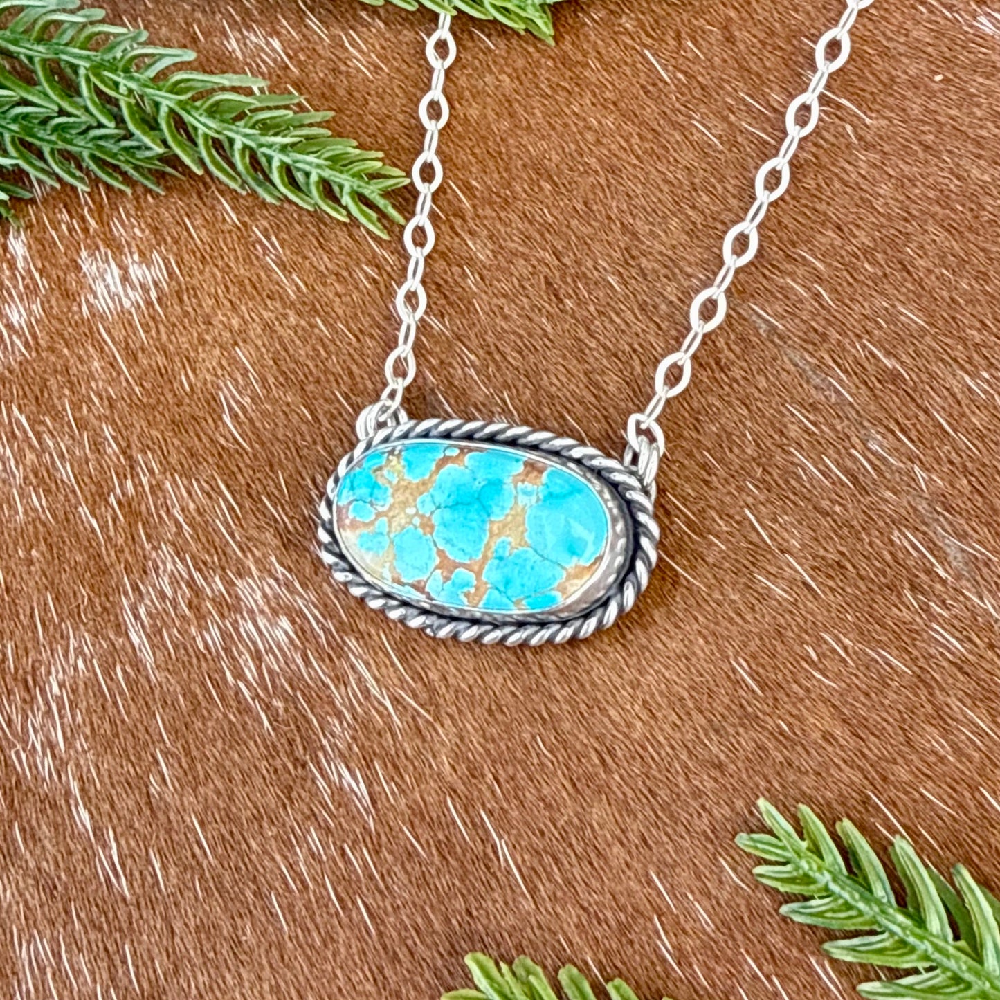 Royston Turquoise oval bar necklace