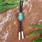 Royal Blue Royston Turquoise bolo tie with dark brown leather cord and sterling silver tips