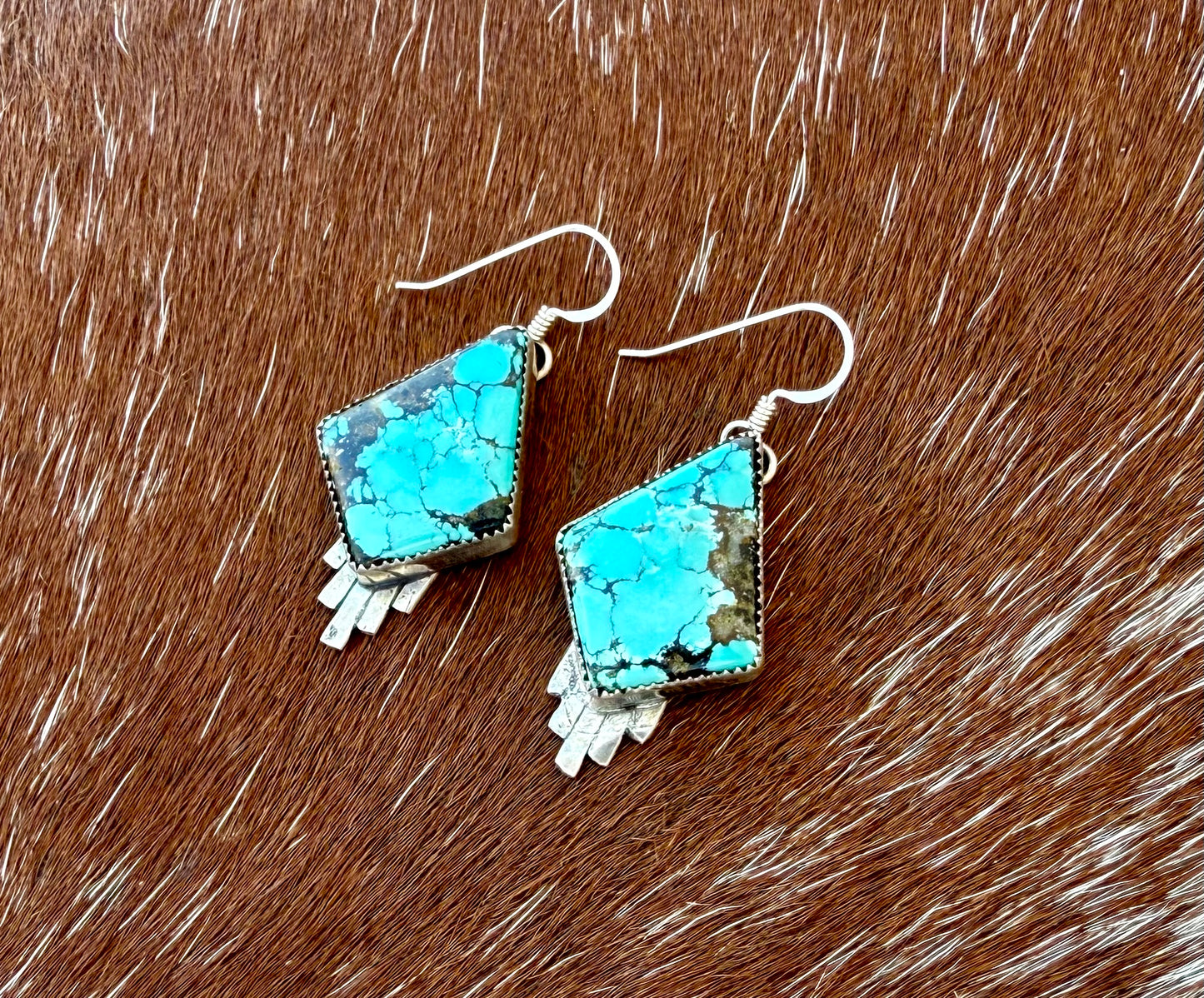 Blue Moon Turquoise diamond drop earrings