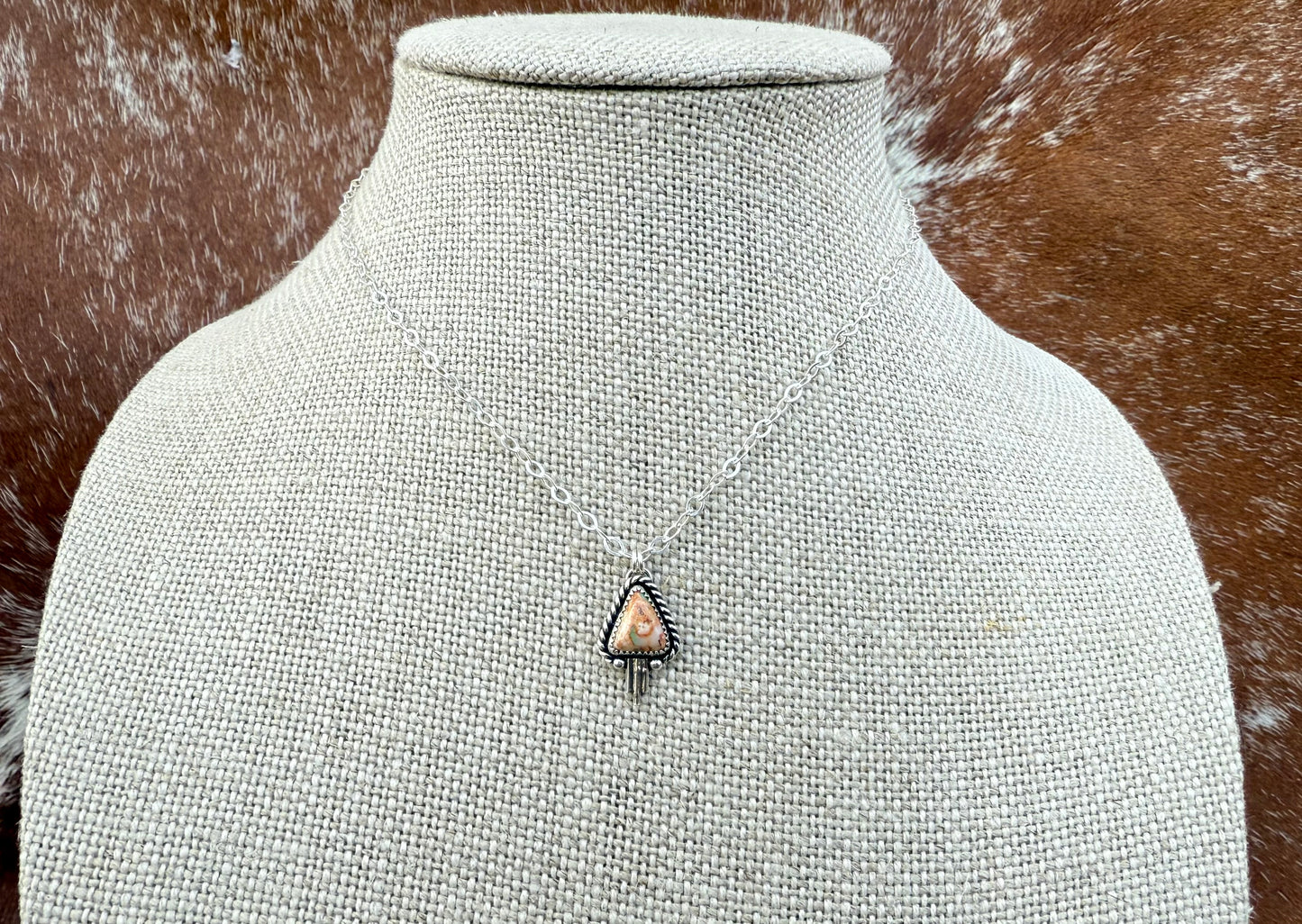 Mexican Fire Opal necklace with silver flare