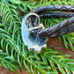 Royal Blue Royston Turquoise bolo tie with dark brown leather cord and sterling silver tips