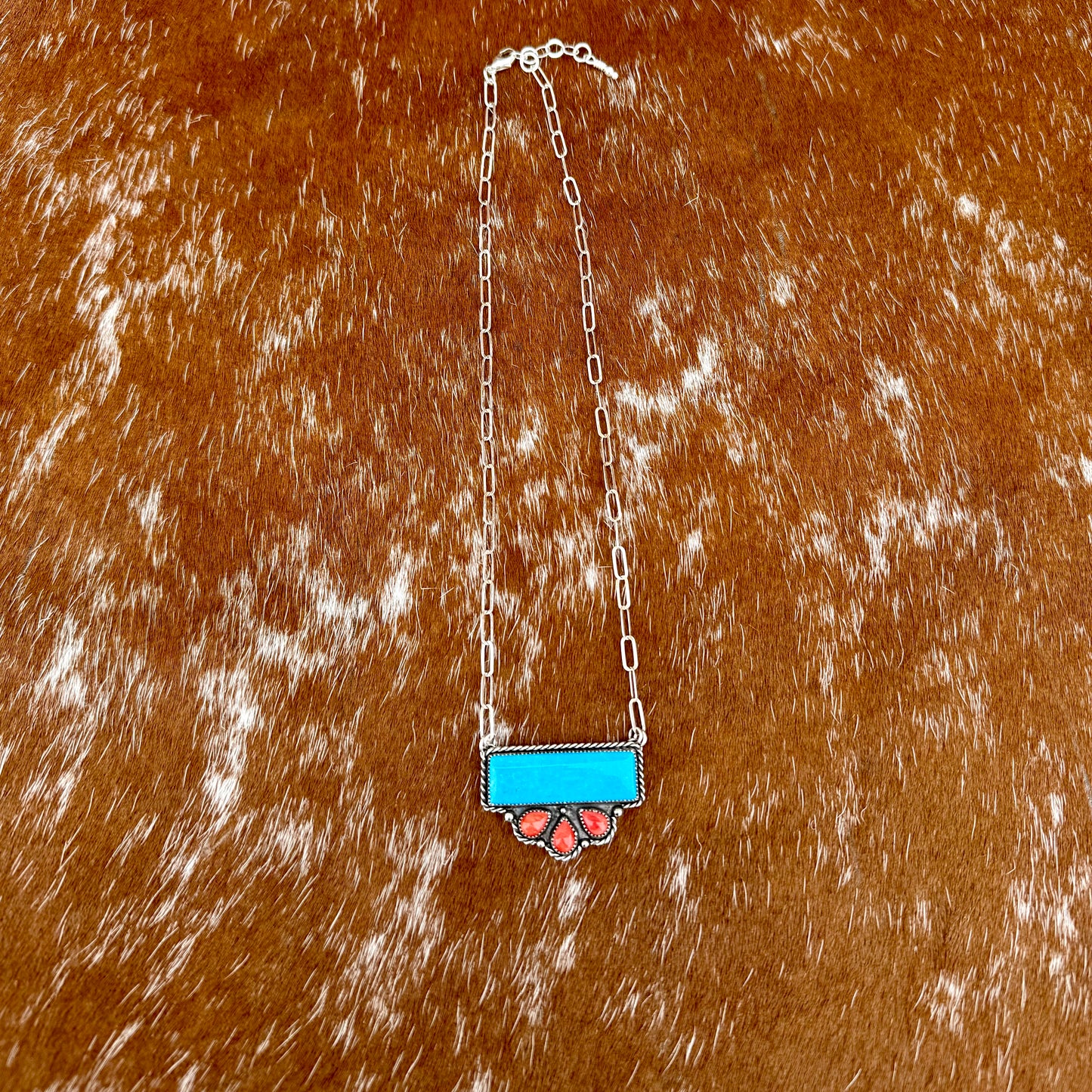 Kingman Turquoise and Spiny Oyster necklace